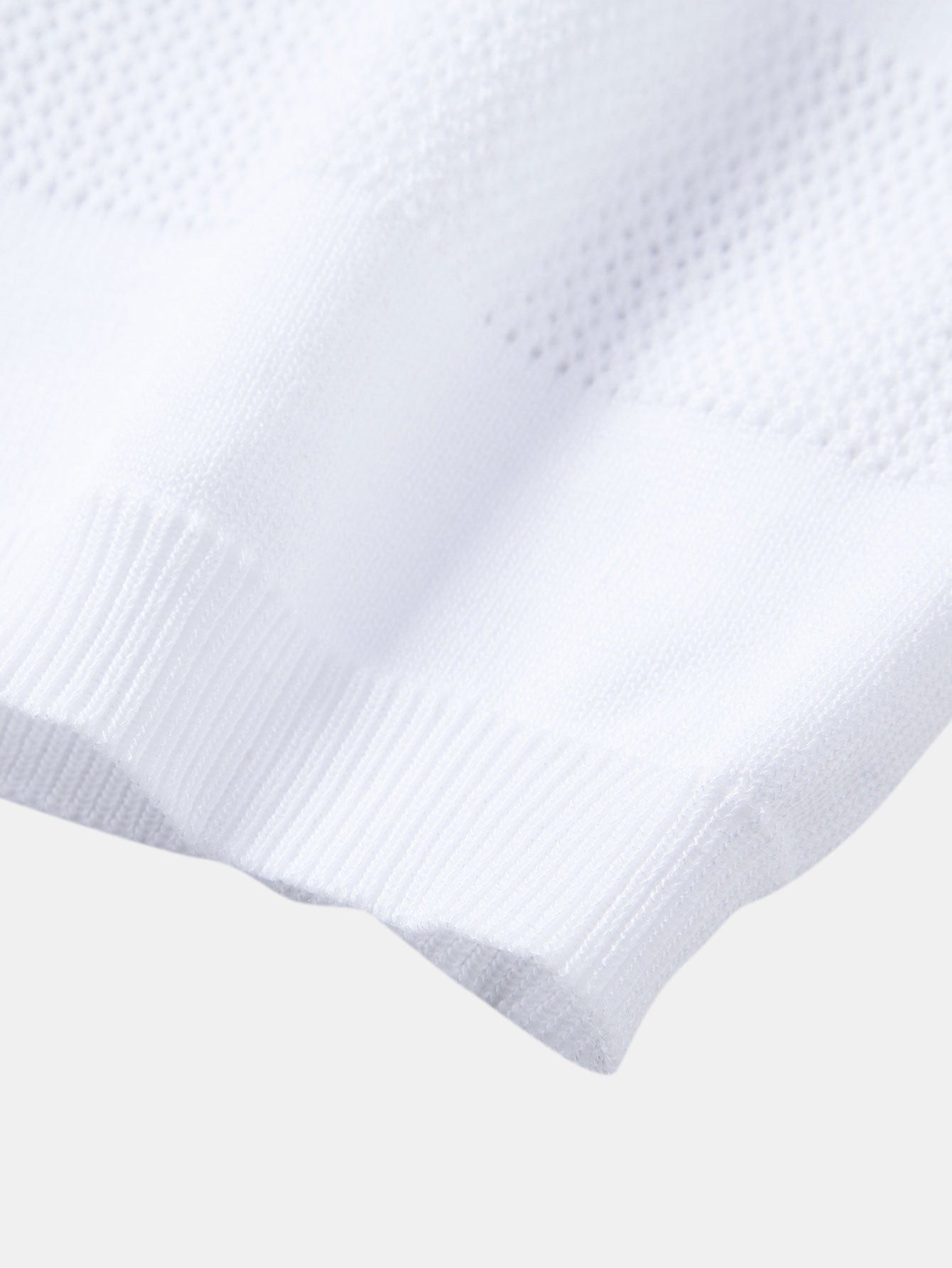 Open Knit Stripe V Neck T-Shirt