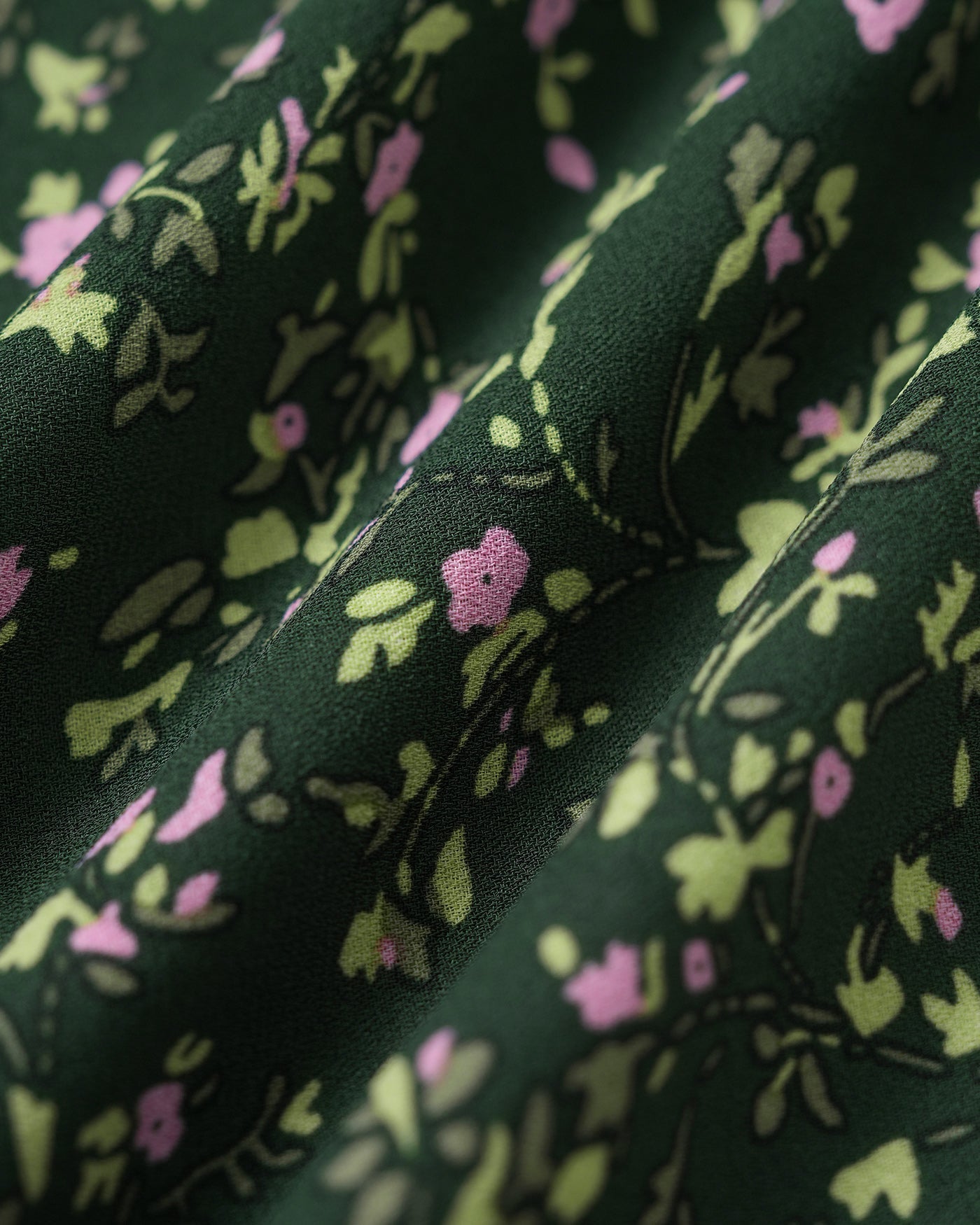 Vestido Midi Floral Escote en V — Verde