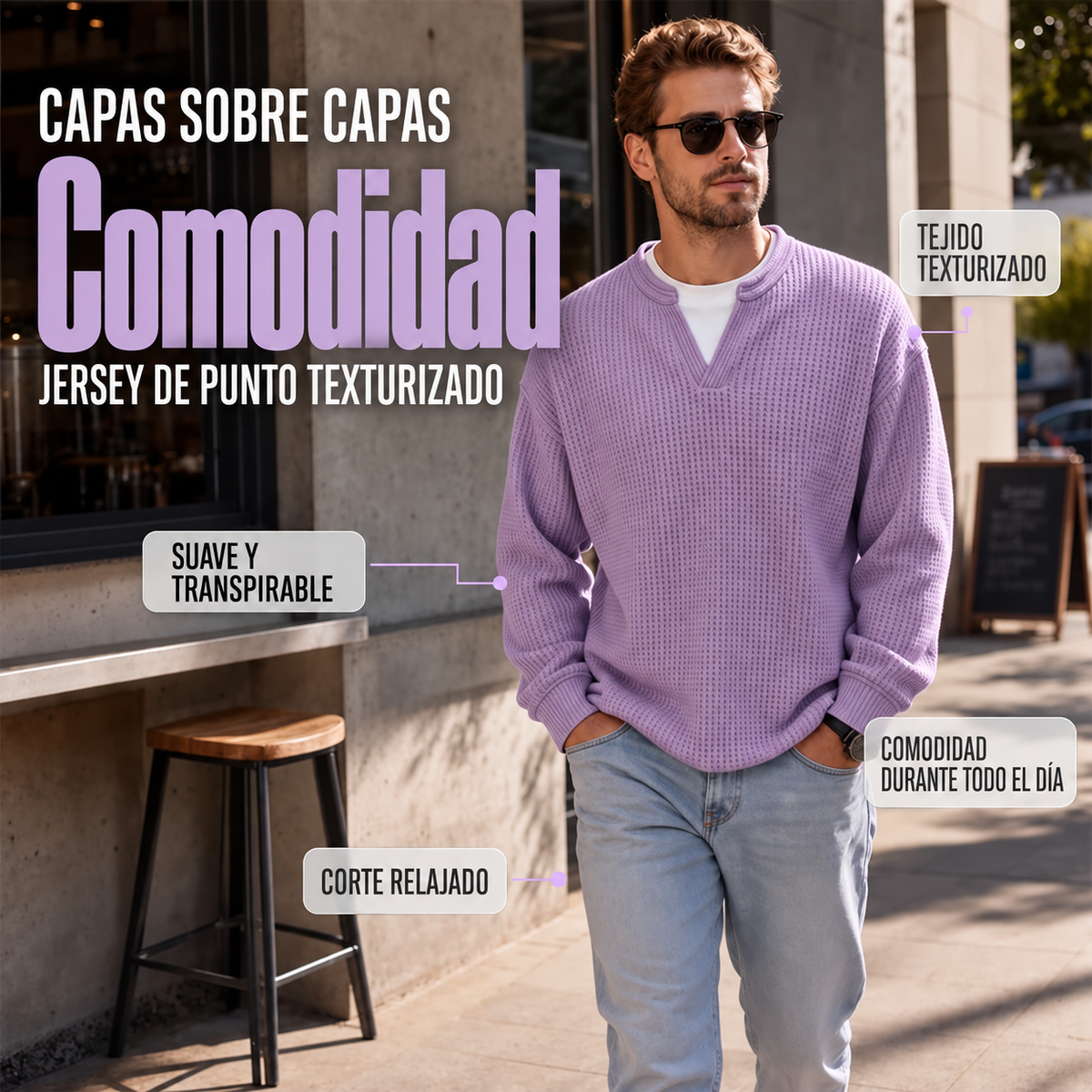 Milo | Jersey Waffle de Hombre