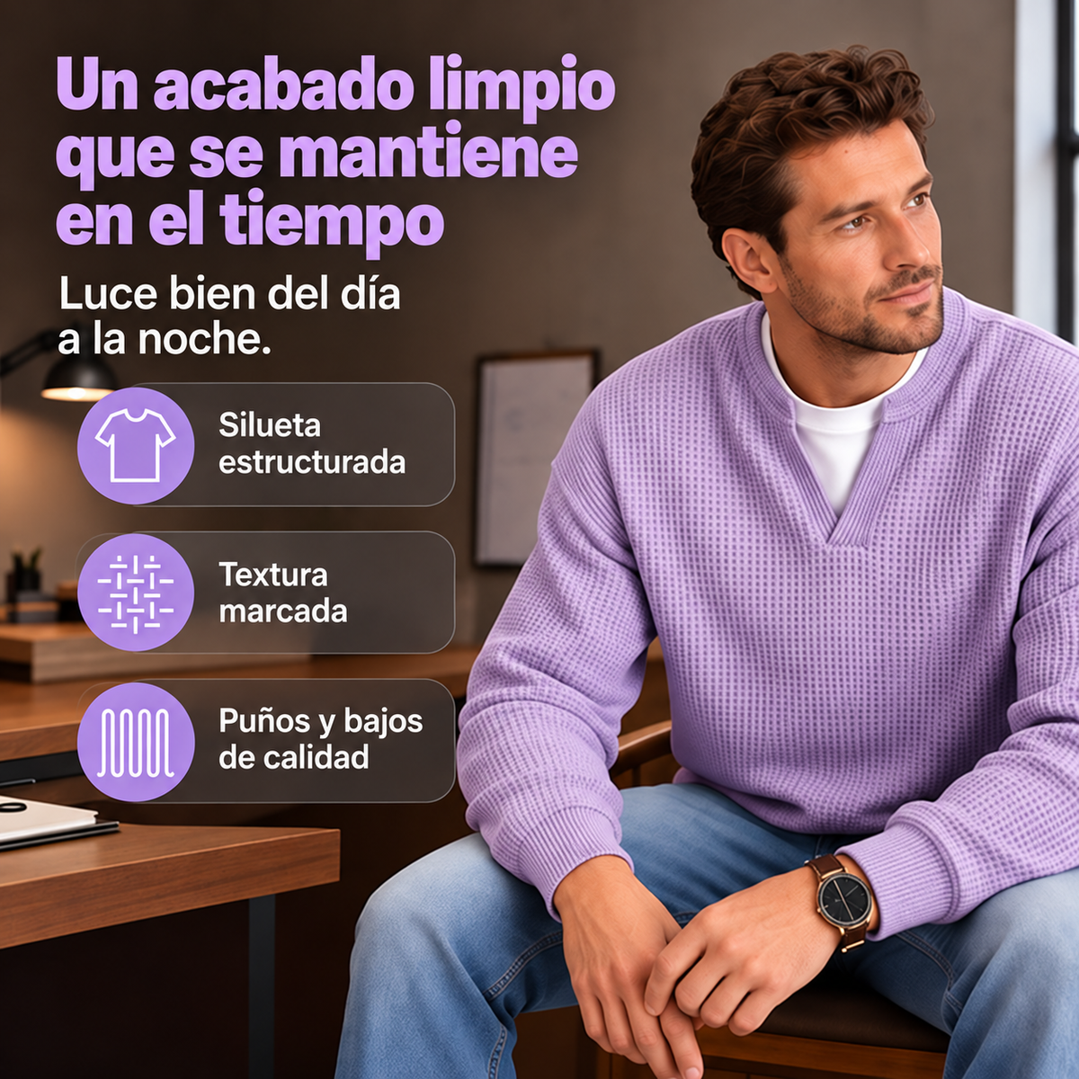 Milo | Jersey Waffle de Hombre