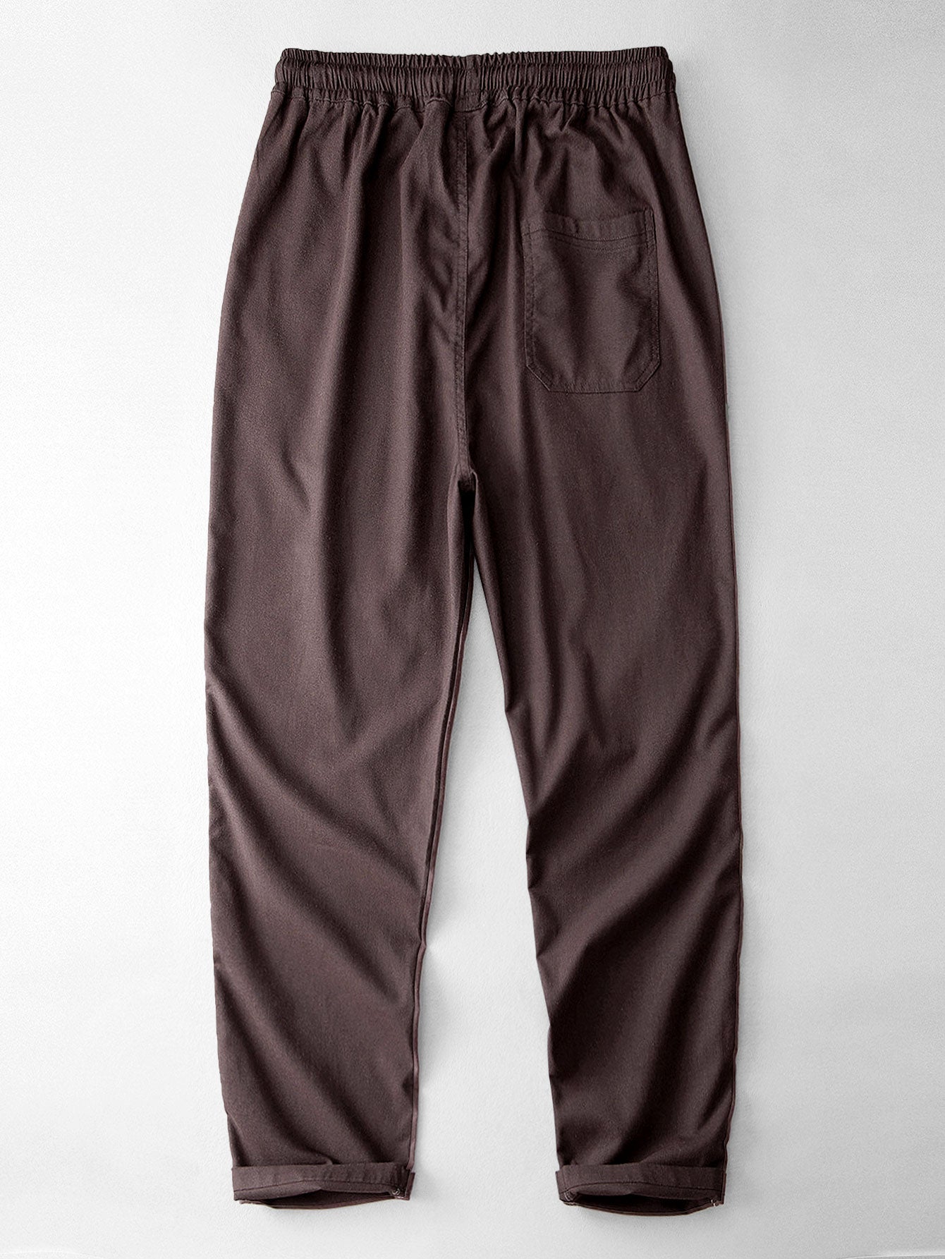 Relax Fit Crochet V Neck Knit Polo & Straight Leg Linen Pants