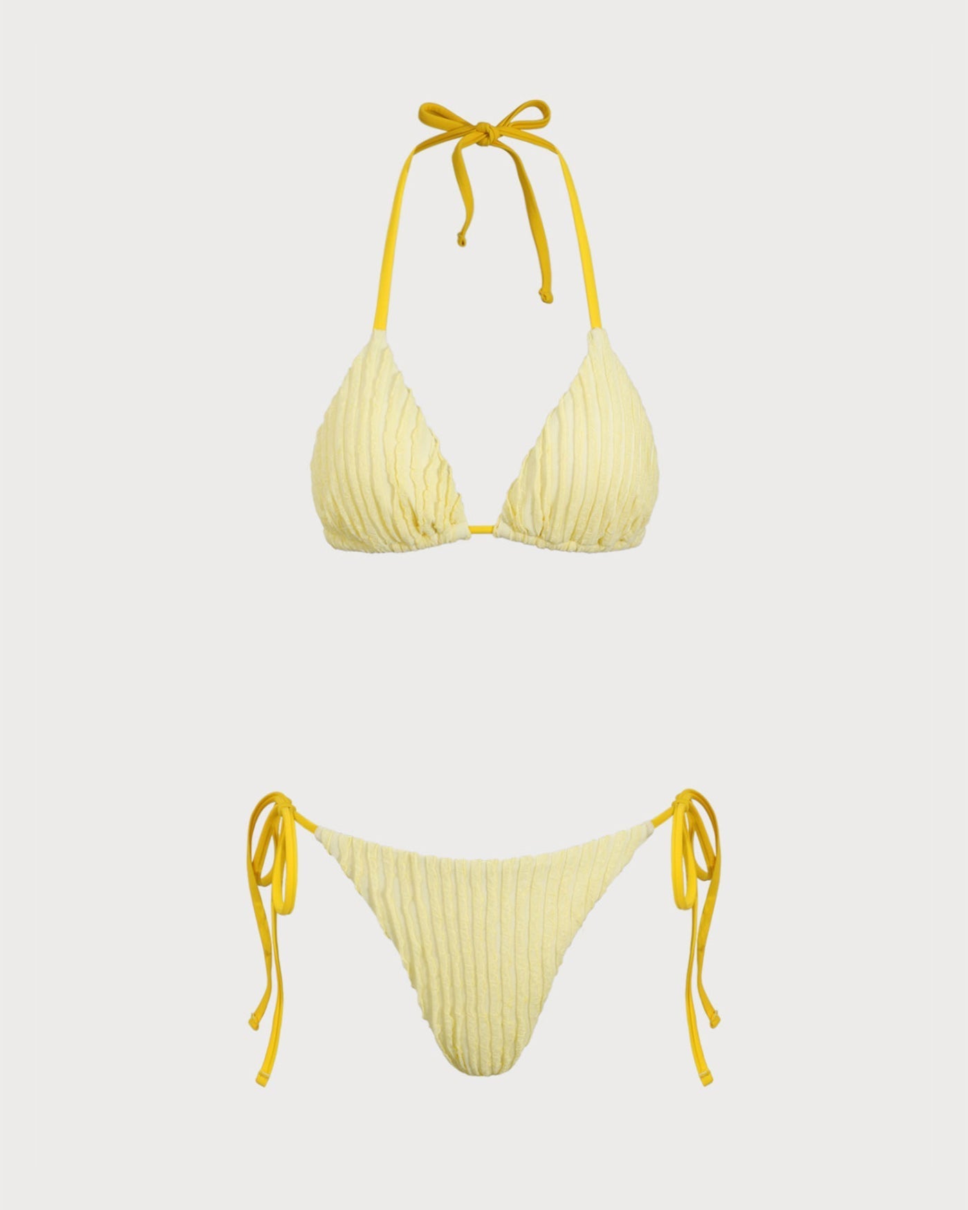 Bikini Triángulo Halter — Amarillo