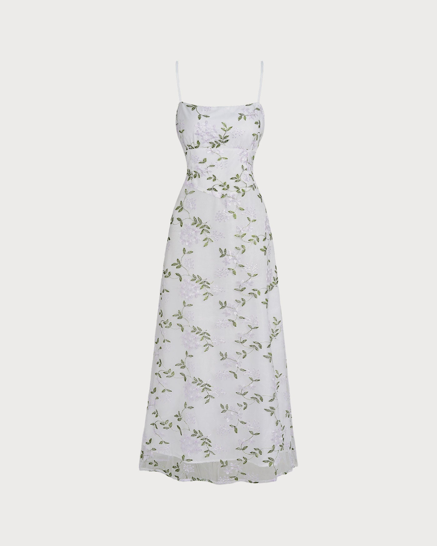 Vestido Maxi Slip Floral — Blanco