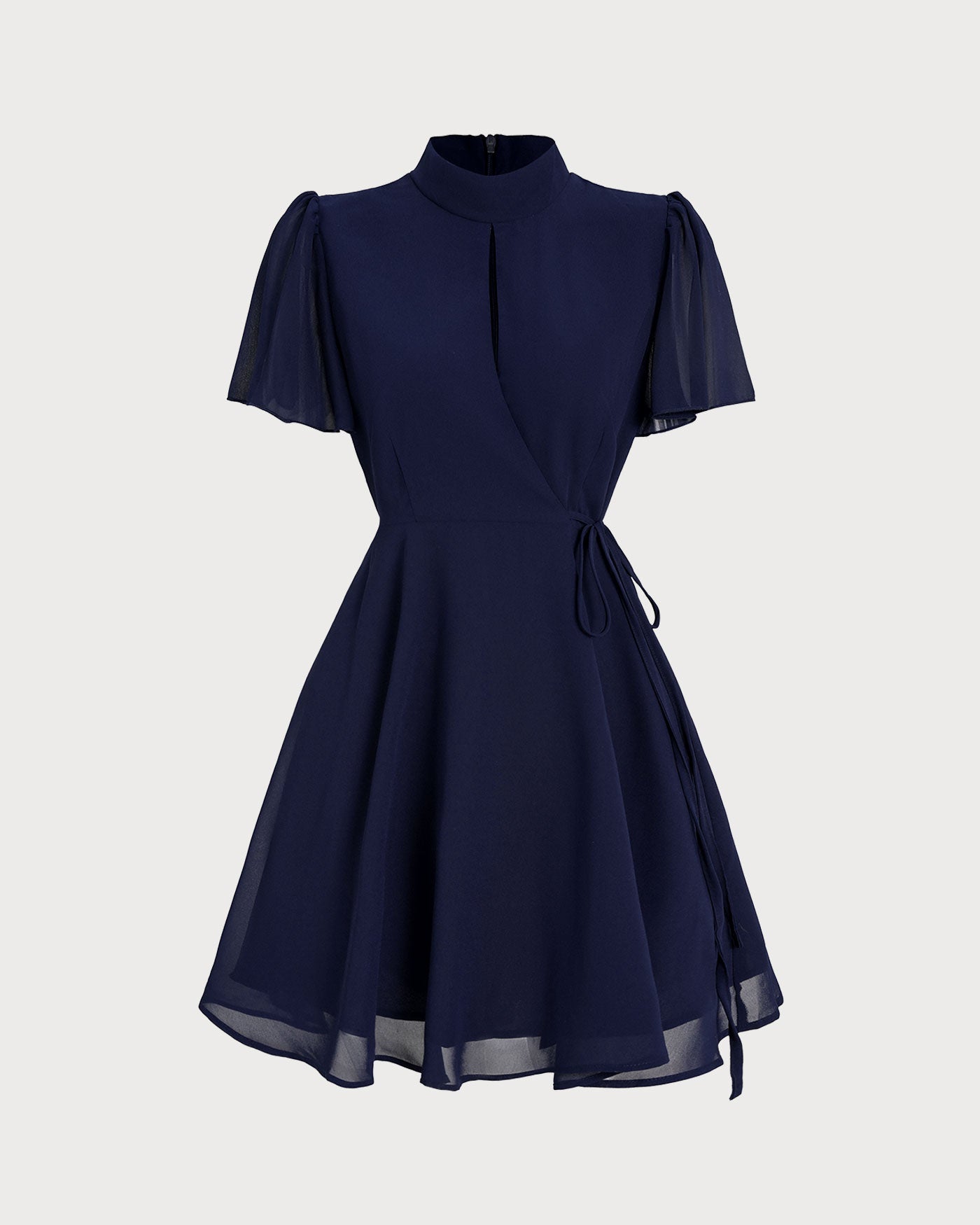 Vestido Mini Manga Mariposa — Azul