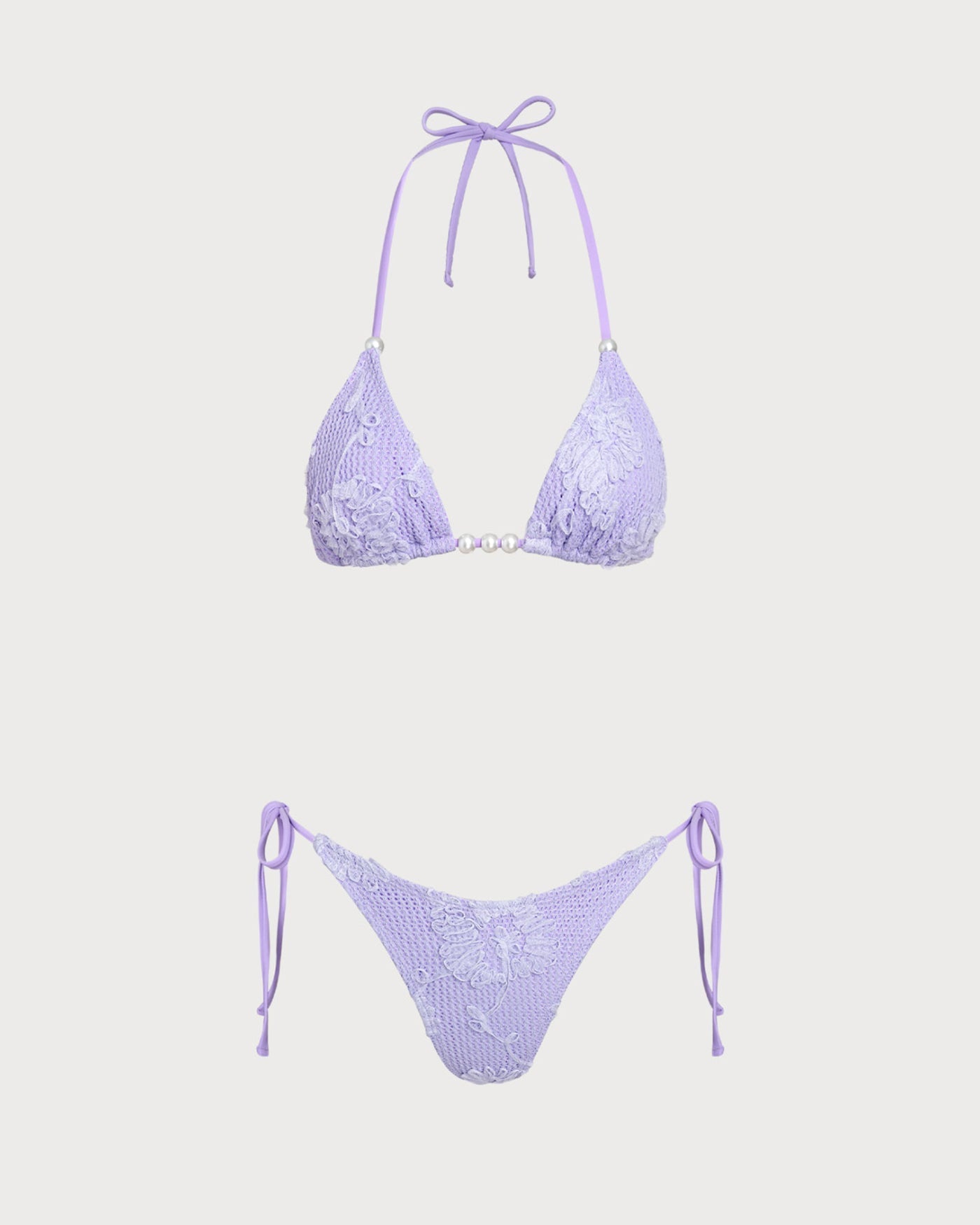Bikini Jacquard Halter — Morado