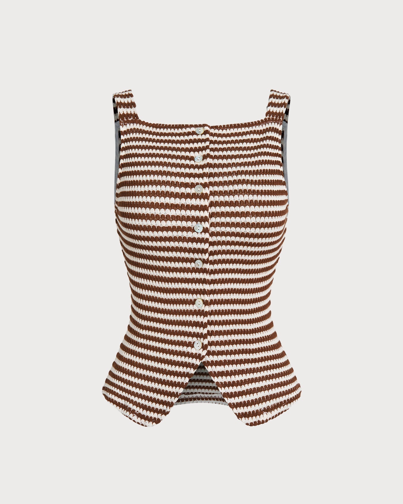 Top de Tirantes Escote Cuadrado — Marrón
