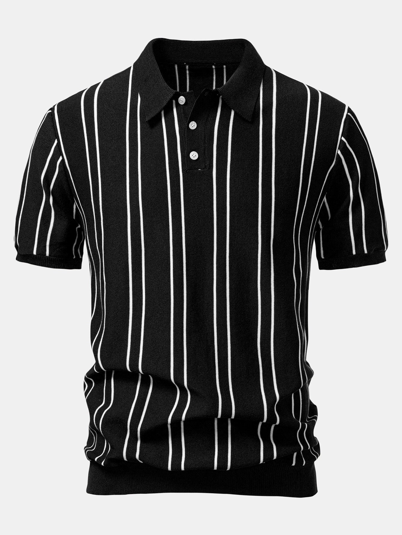 Camisa Polo de punto a rayas y pantalones ajustados de corte cónico
