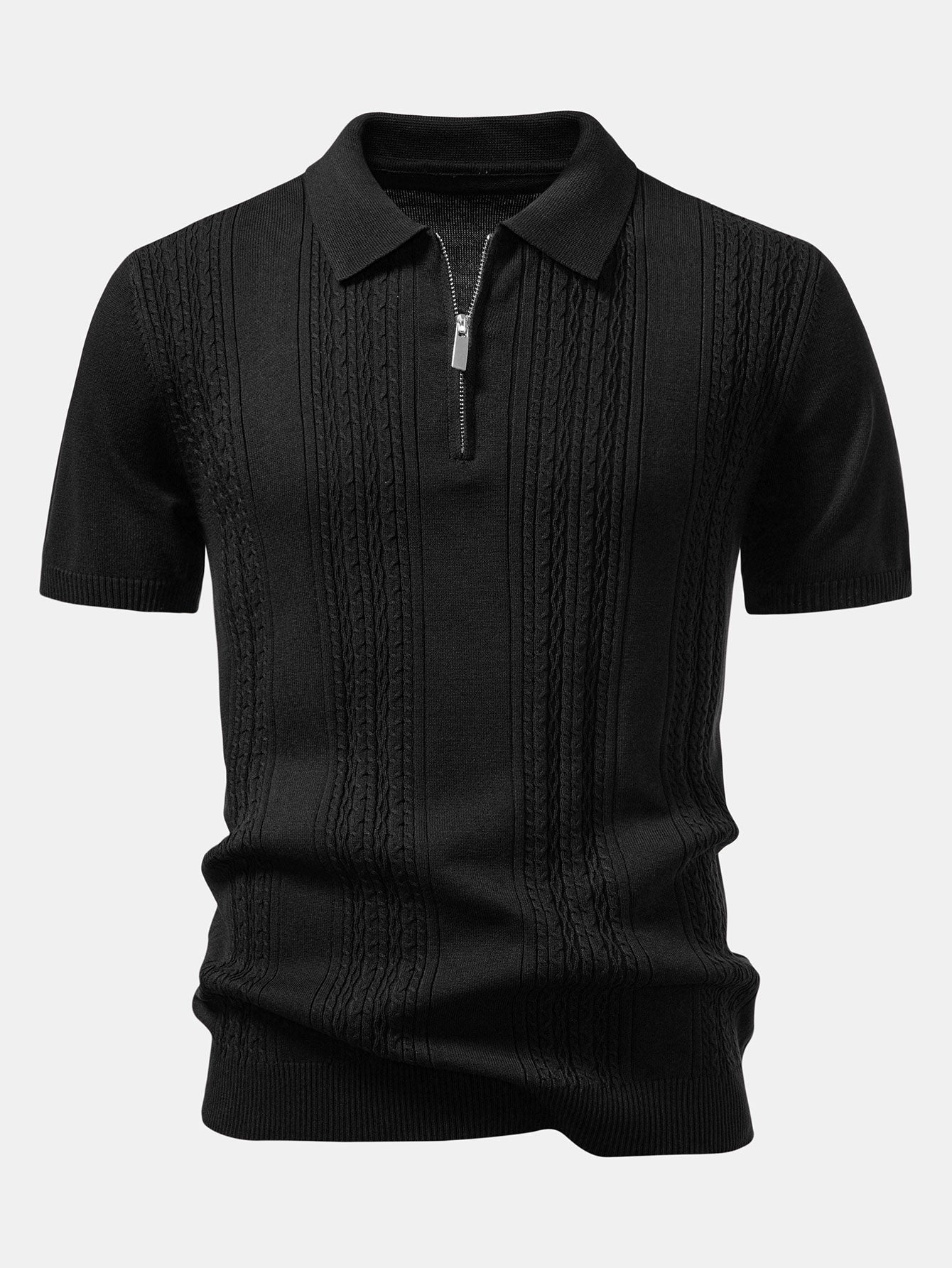 Camisa Polo de punto Jacquard con cremallera Twist