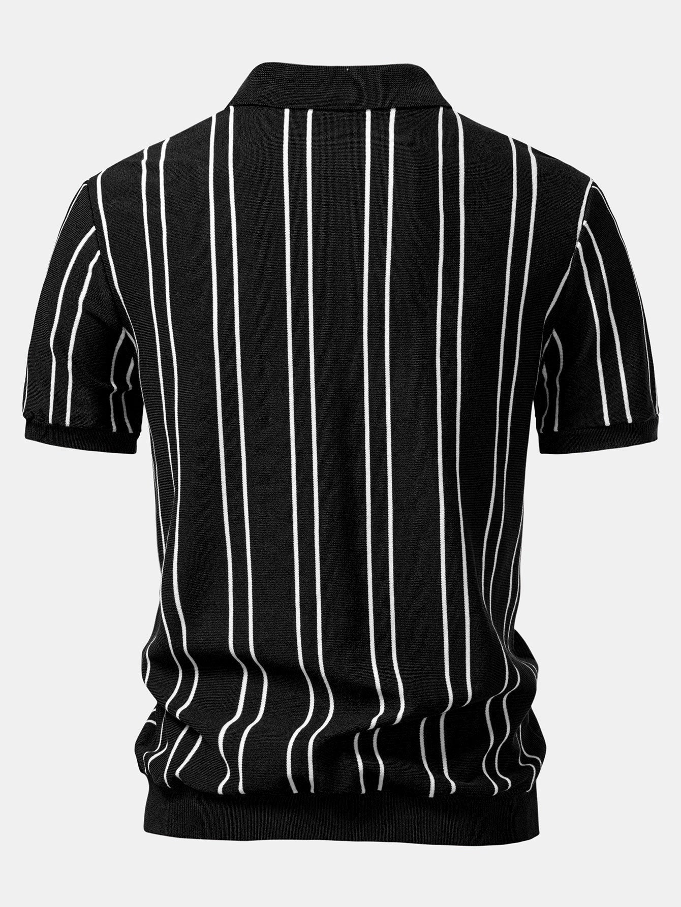Camisa Polo de punto a rayas y pantalones ajustados de corte cónico