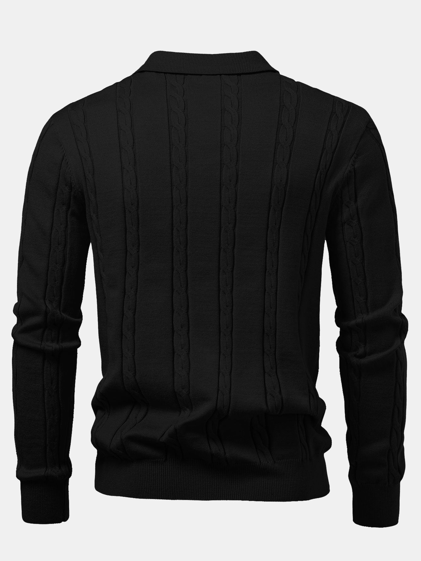 Camisa Polo de punto retorcido de manga larga