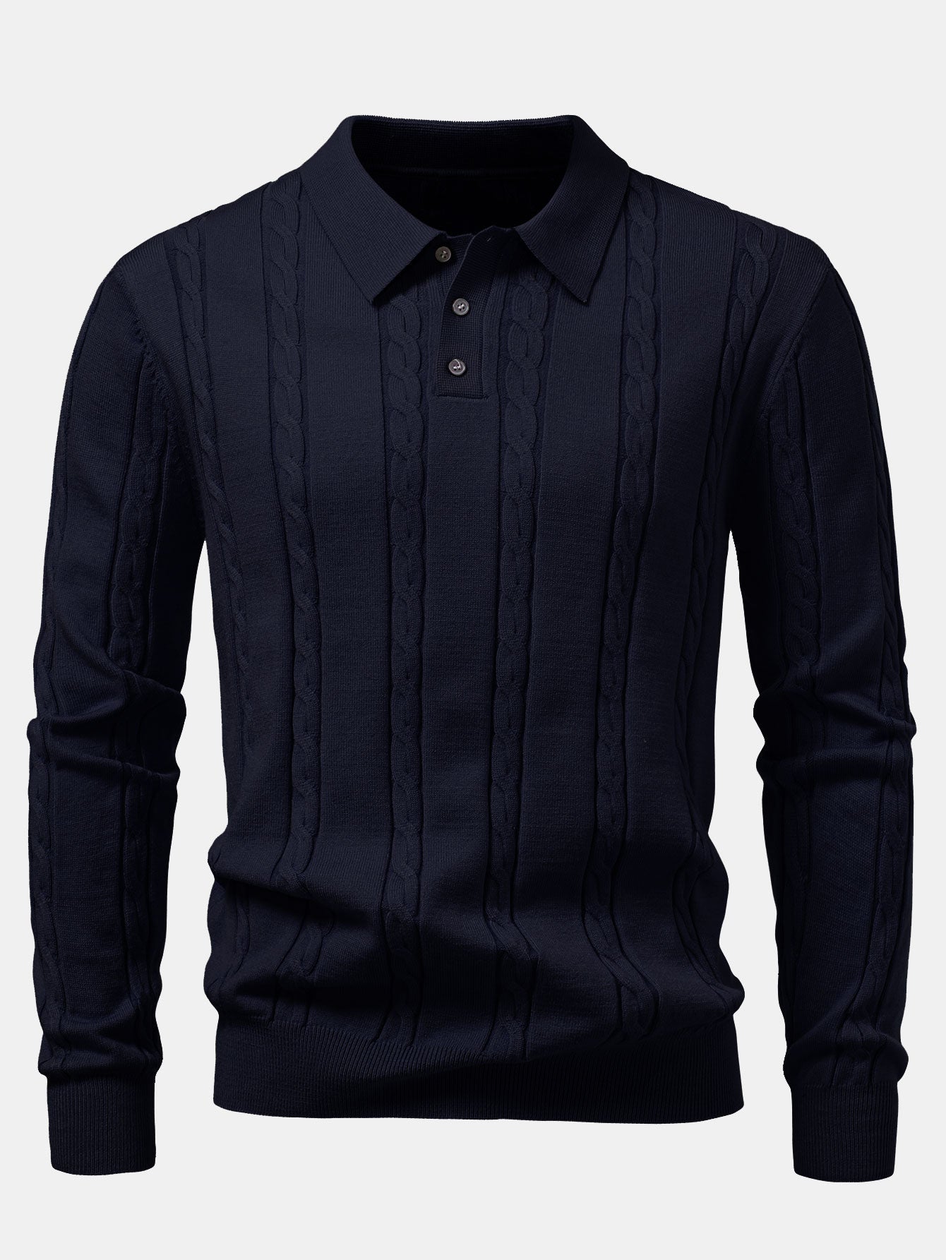 Camisa Polo de punto retorcido de manga larga