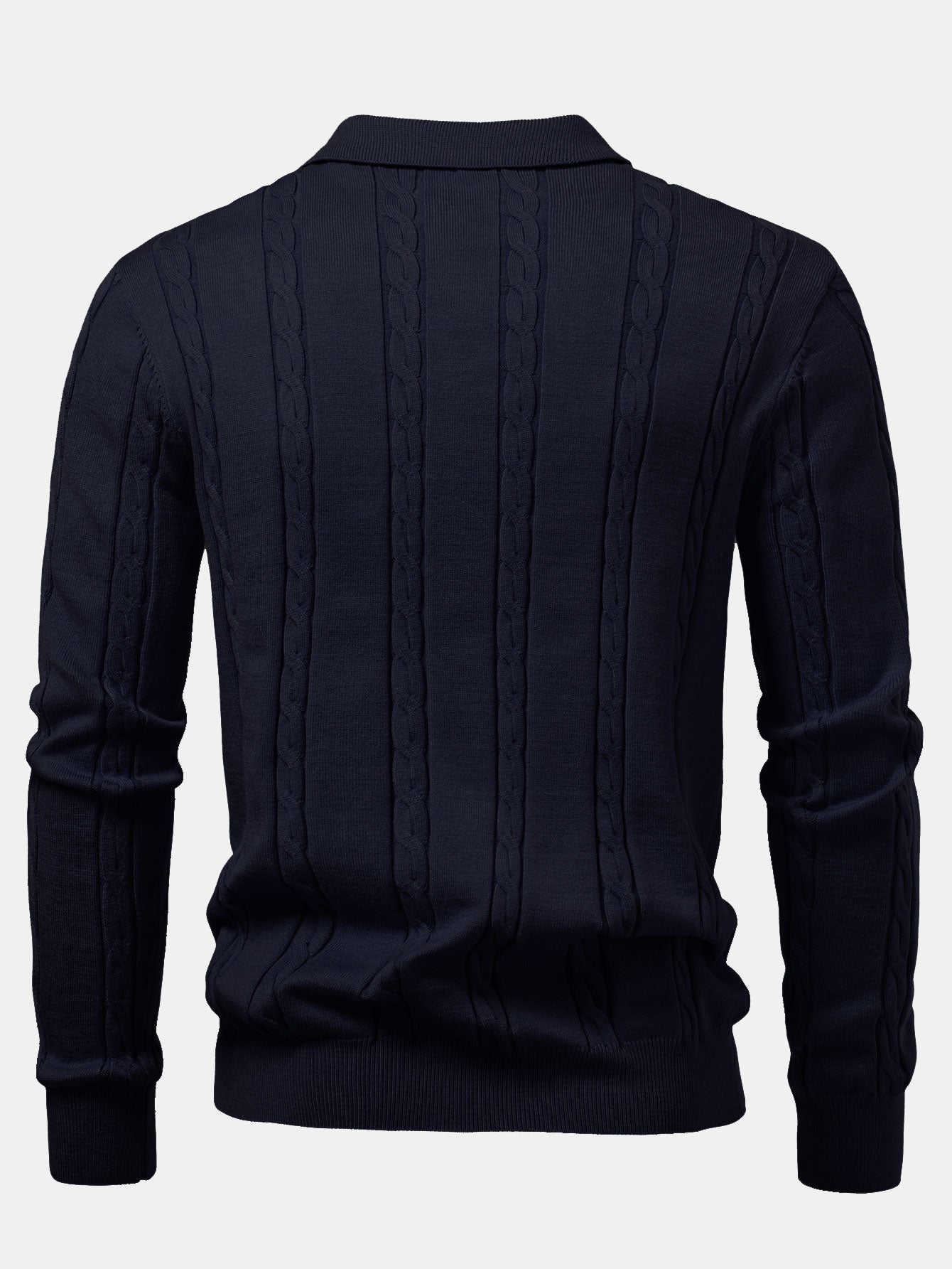 Camisa Polo de punto retorcido de manga larga