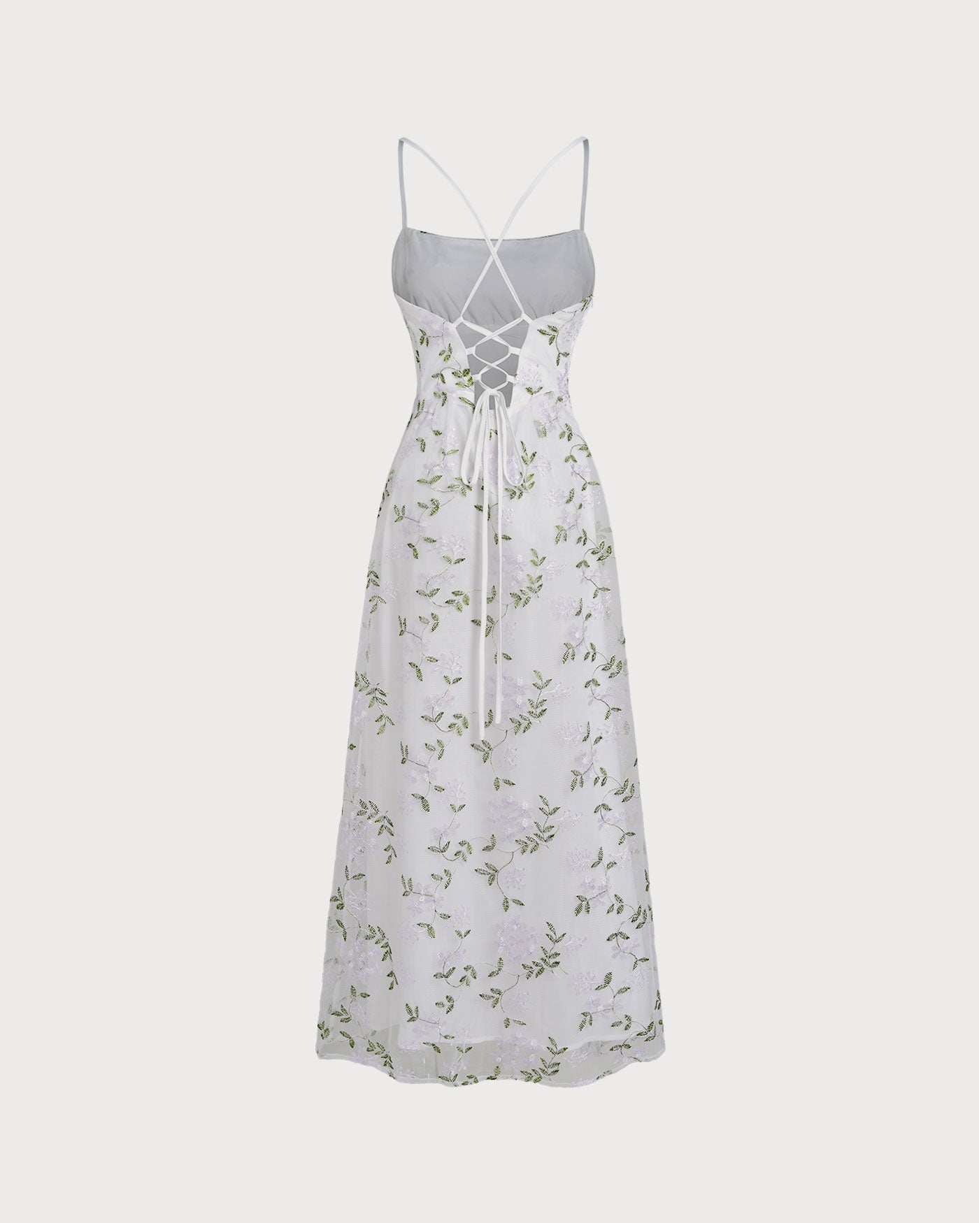Vestido Maxi Slip Floral — Blanco