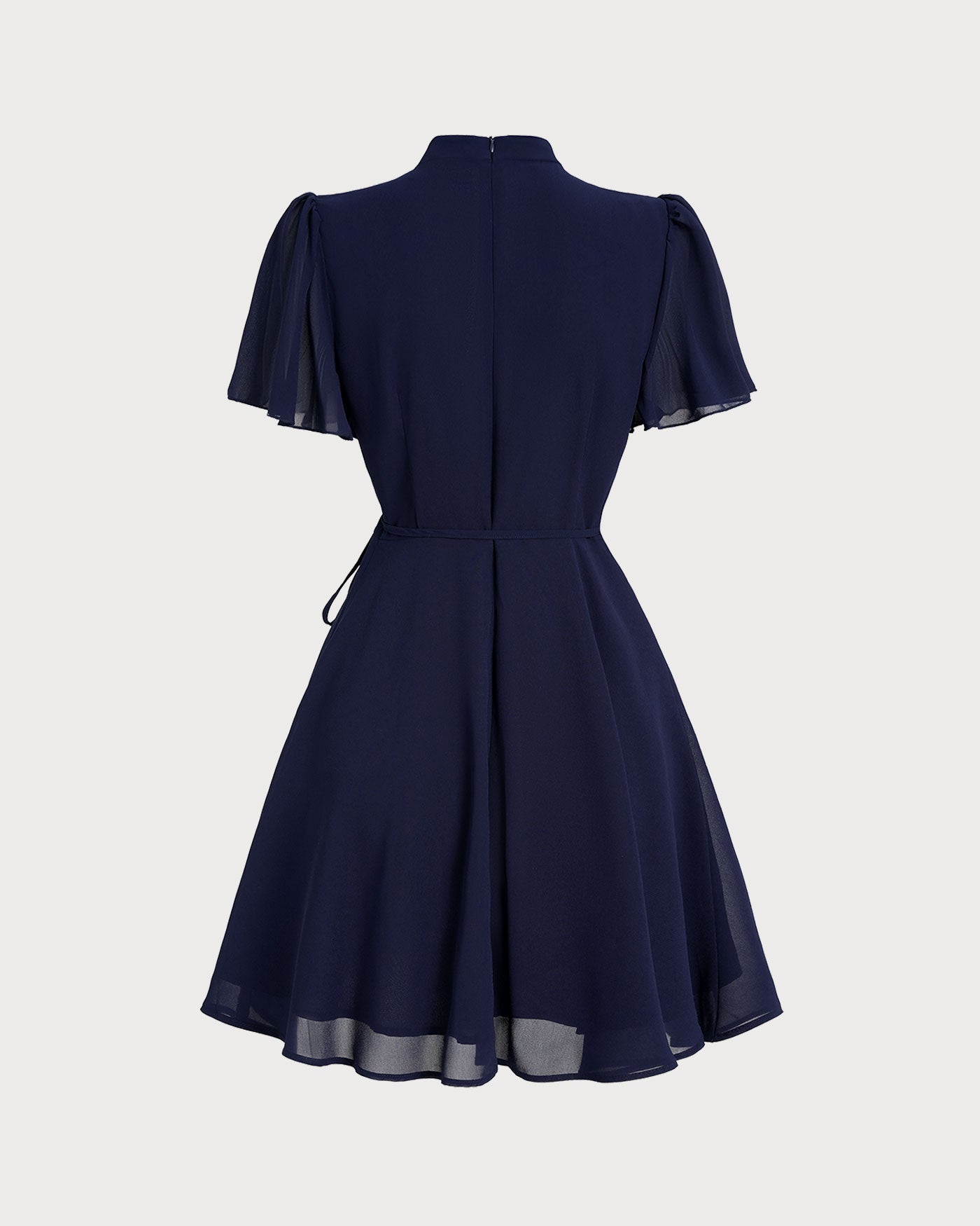 Vestido Mini Manga Mariposa — Azul