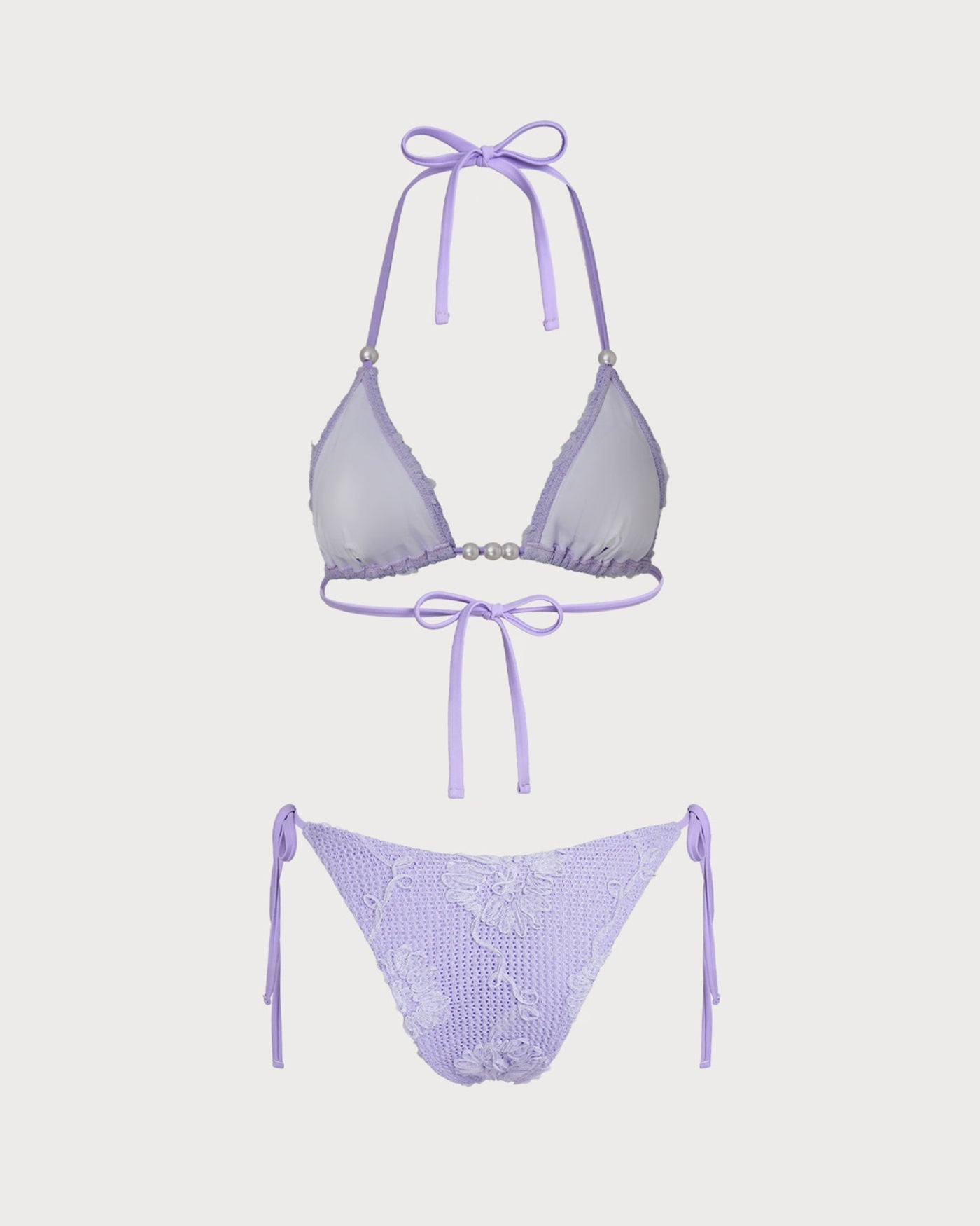 Bikini Jacquard Halter — Morado