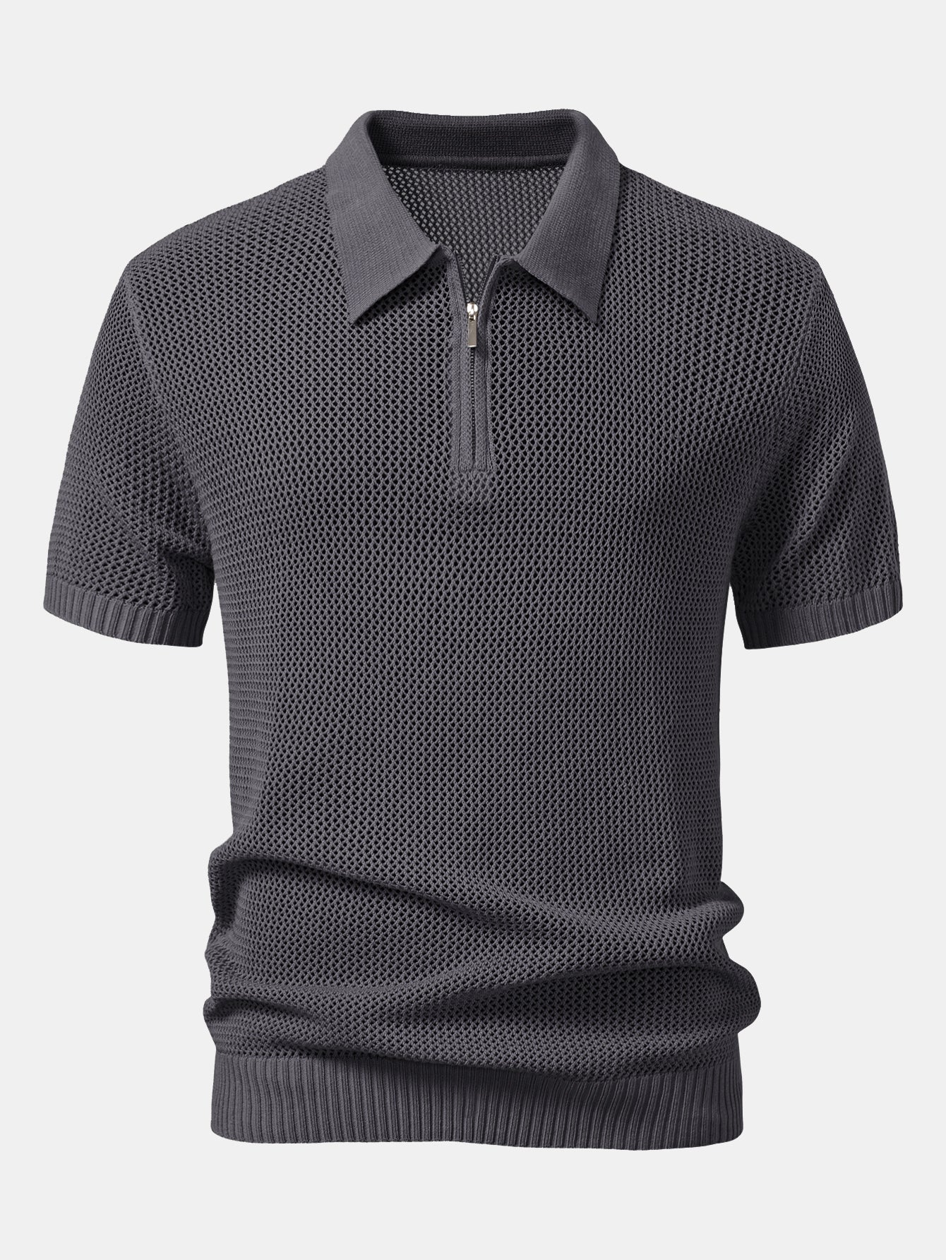 Camisa Polo de punto con cremallera y ojales