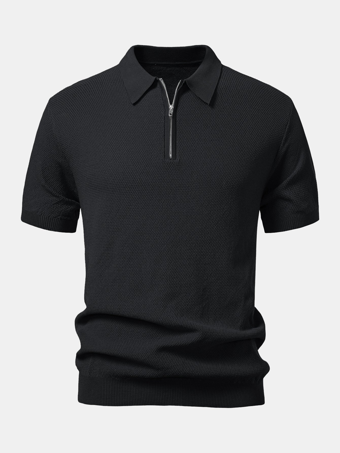 Camisa Polo de punto con cremallera texturizada