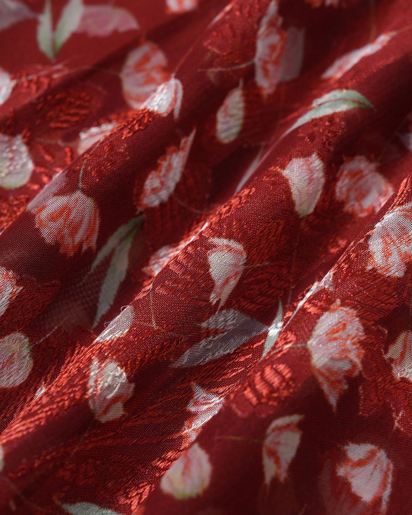 Vestido Midi Floral — Burdeos