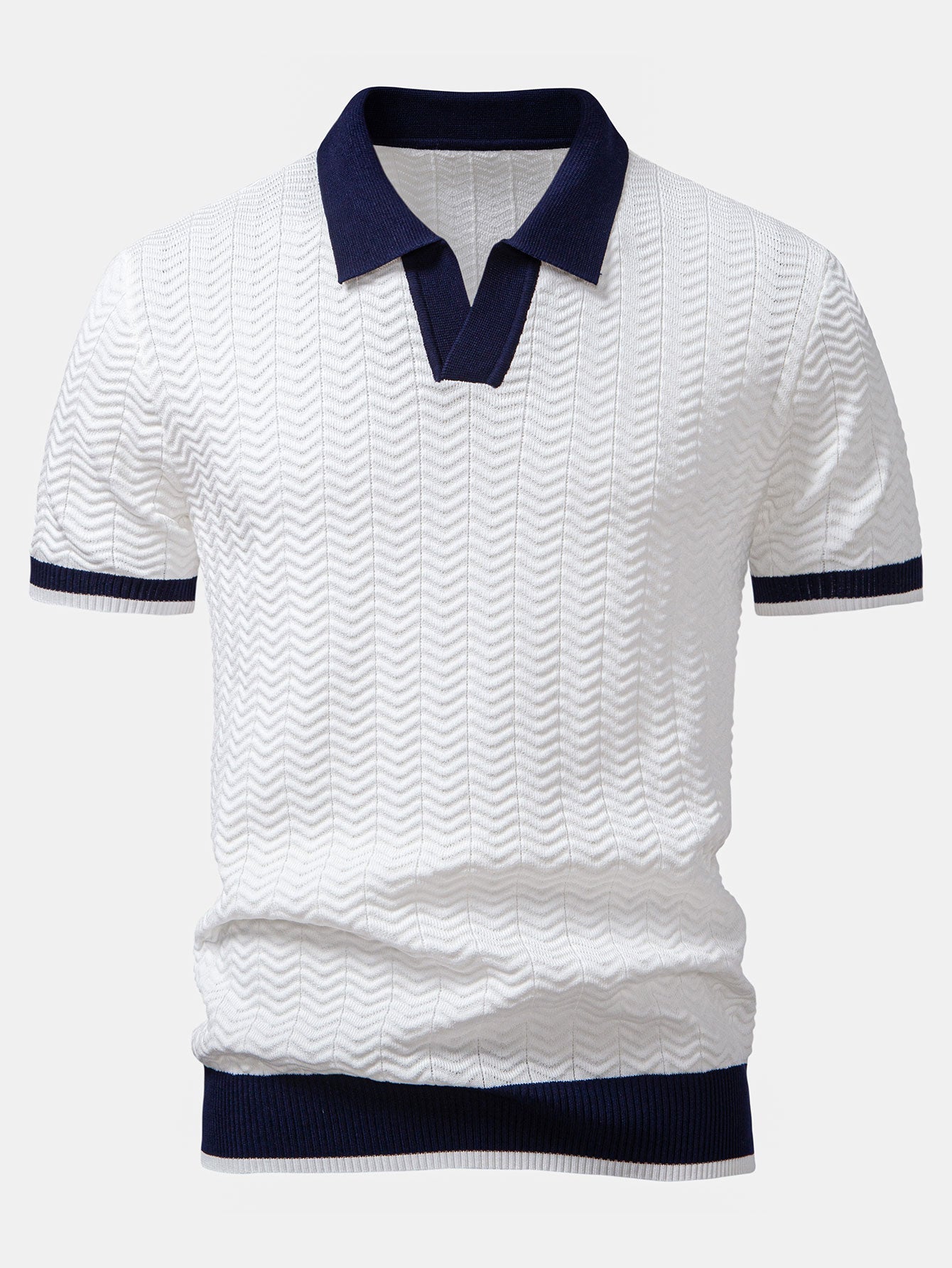 Camisa Polo de punto con contraste de textura y pantalones ajustados de corte cónico slim fit