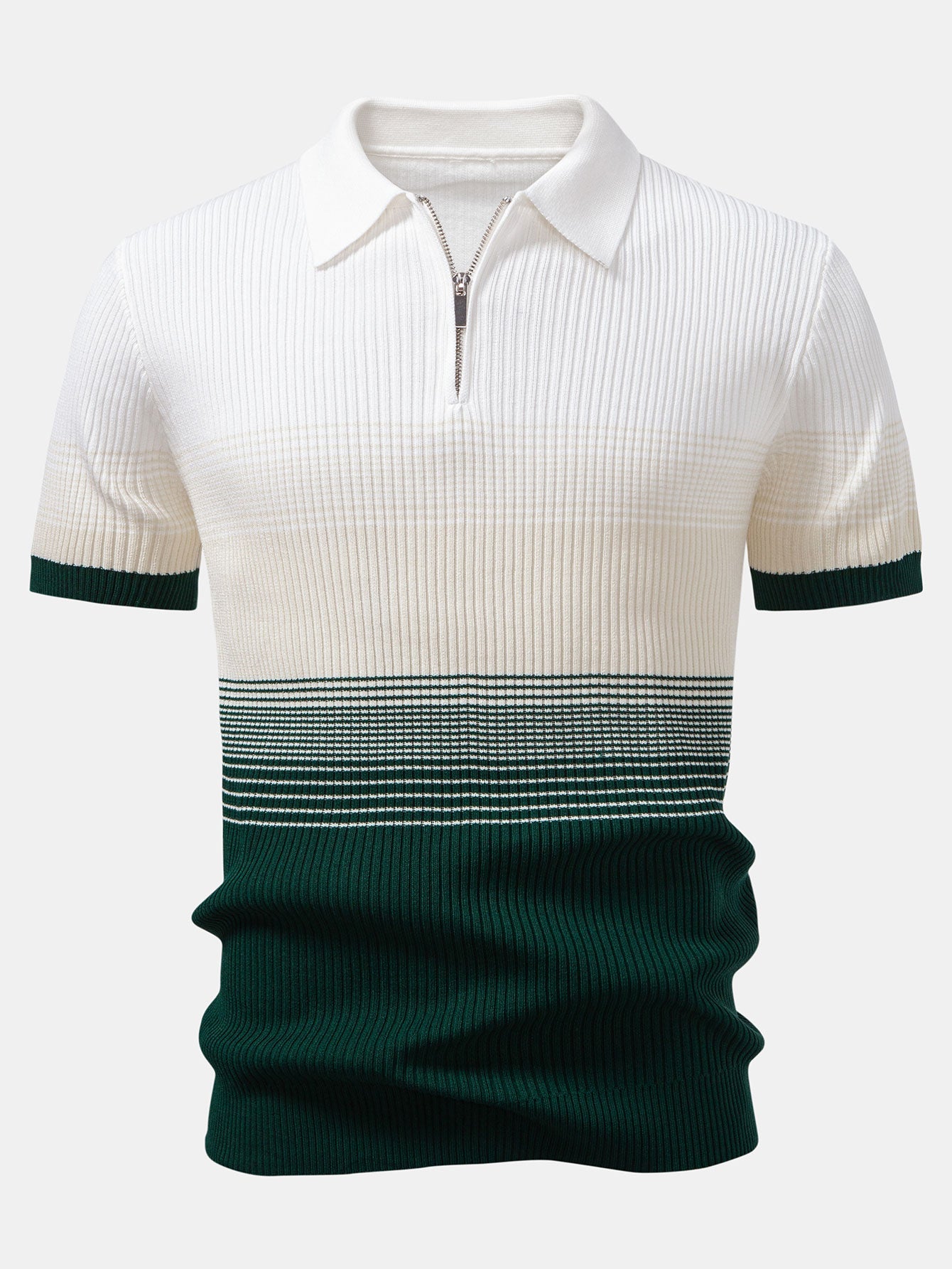 Camisa Polo de punto con degradado a rayas y pantalones ajustados de corte cónico