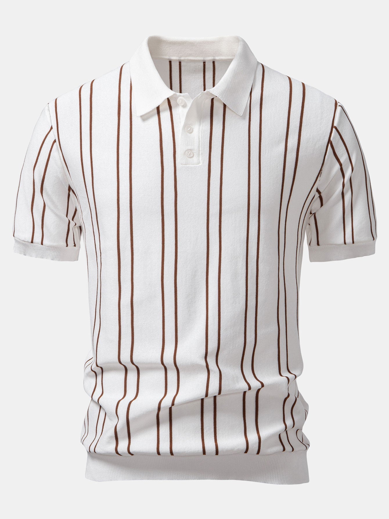 Camisa Polo de punto a rayas y pantalones ajustados de corte cónico