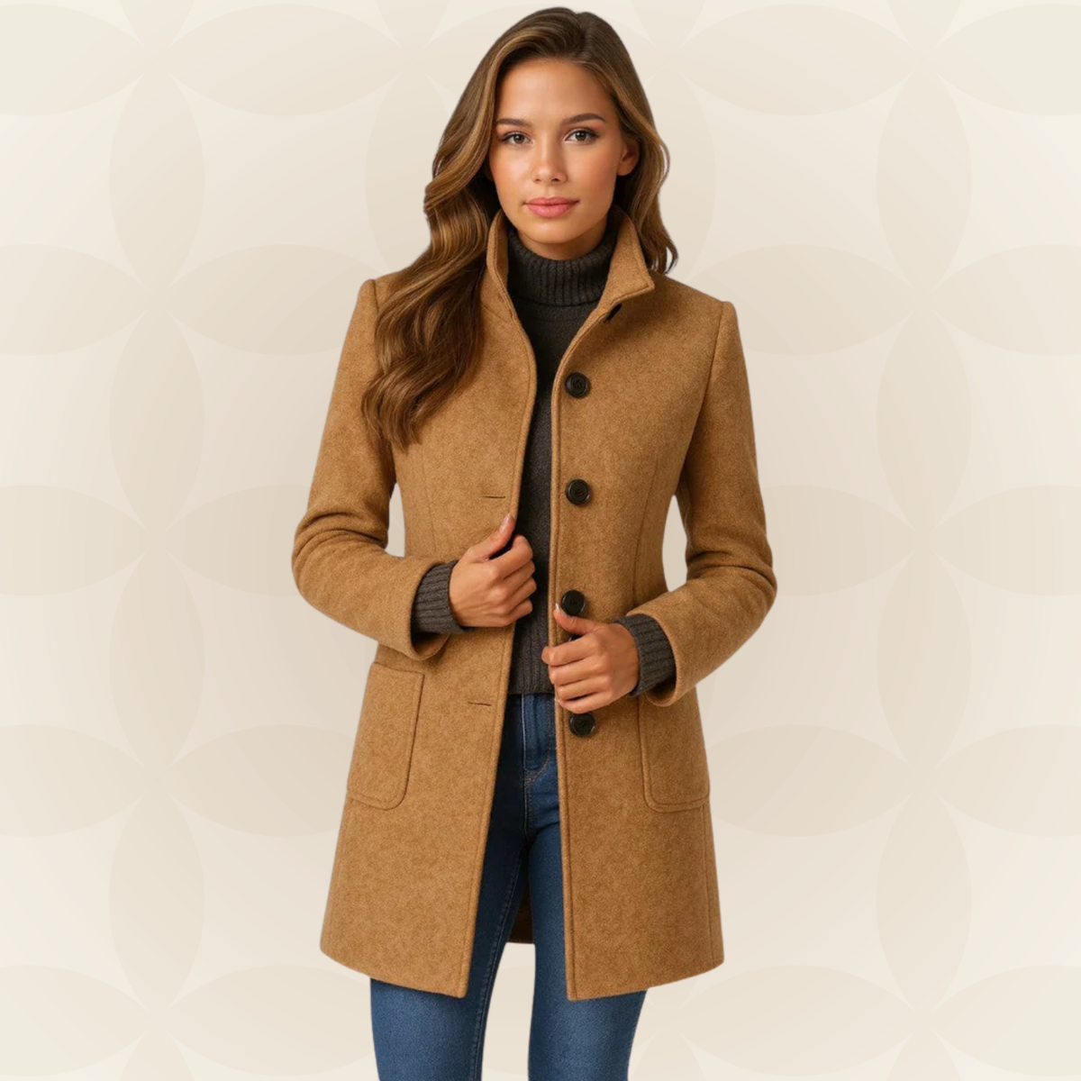 Abrigo entallado clásico – Camel