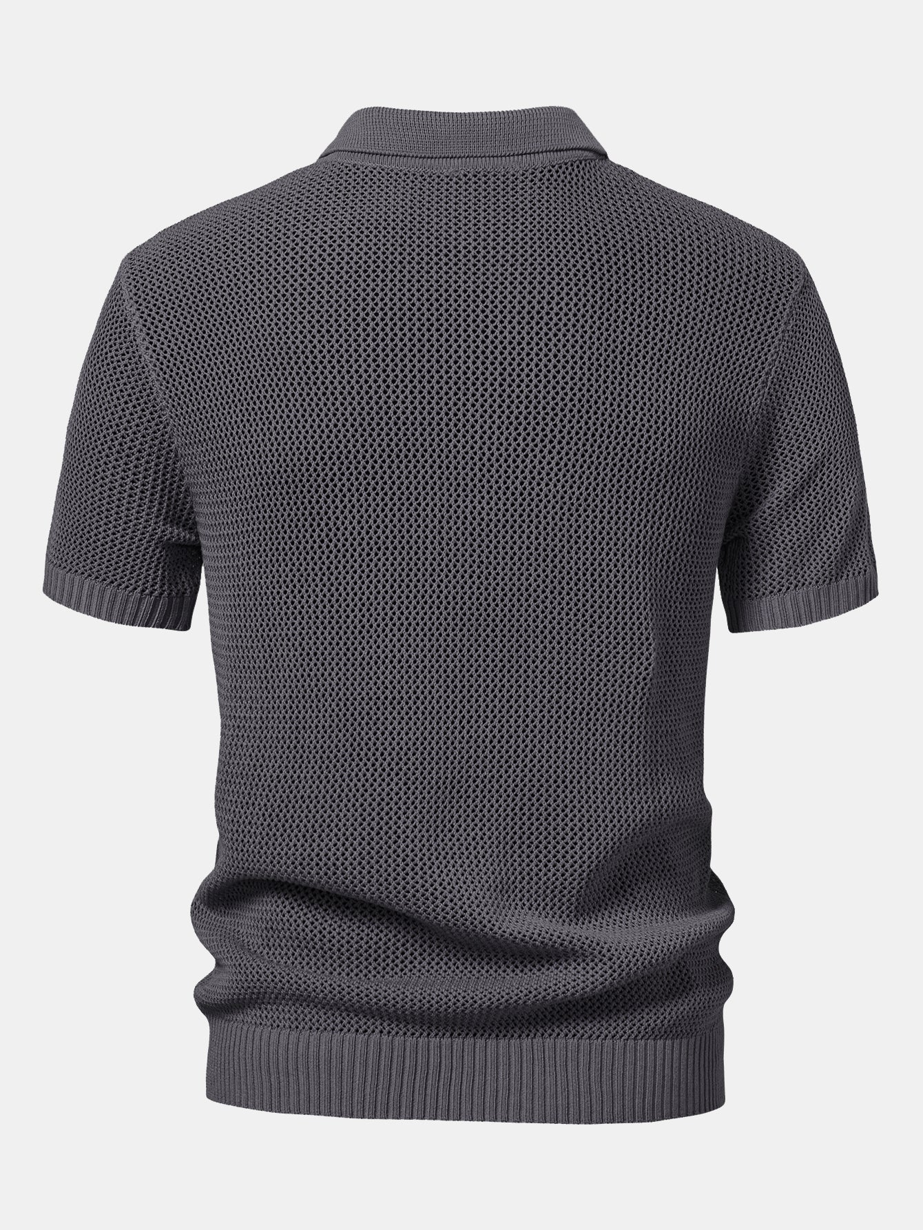 Camisa Polo de punto con cremallera y ojales