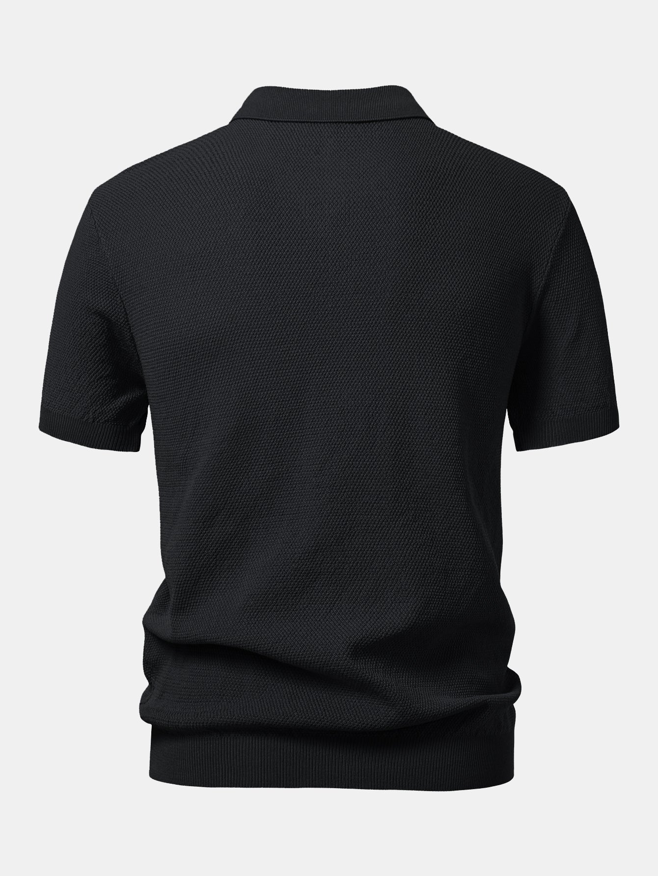 Camisa Polo de punto con cremallera texturizada