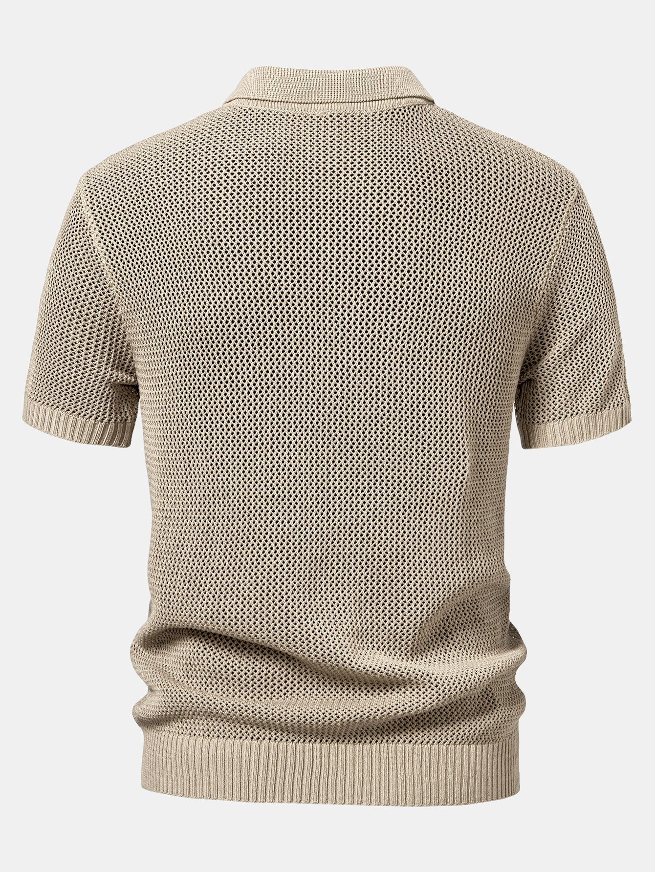 Camisa Polo de punto con cremallera y ojales