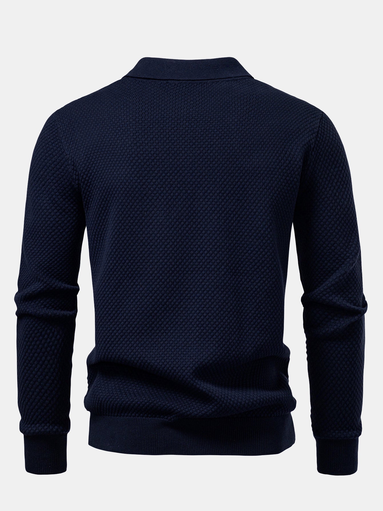 Camisa Polo de punto texturizado con piña de manga larga