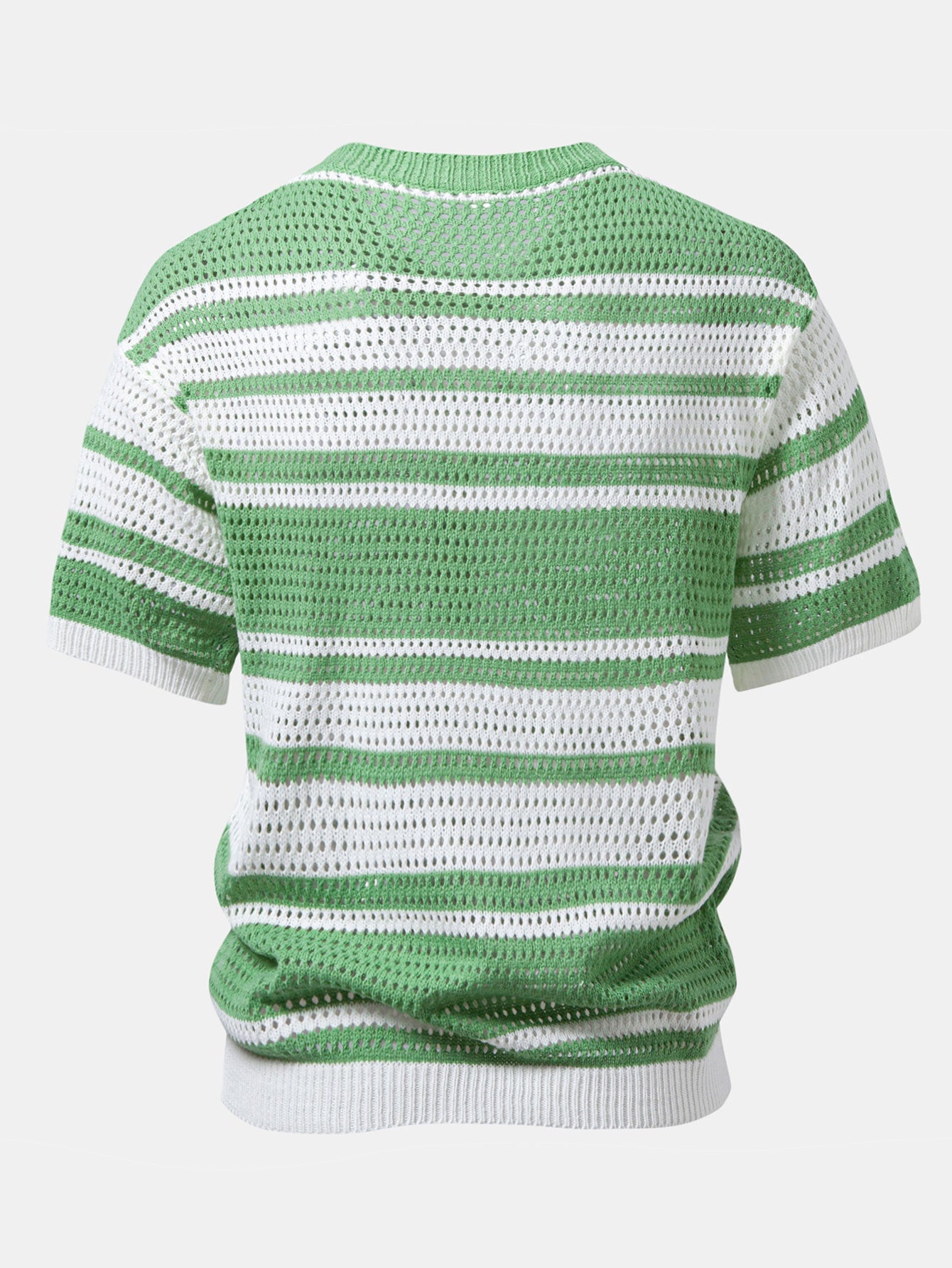Relax Fit Stripe Crochet Knit T-Shirt