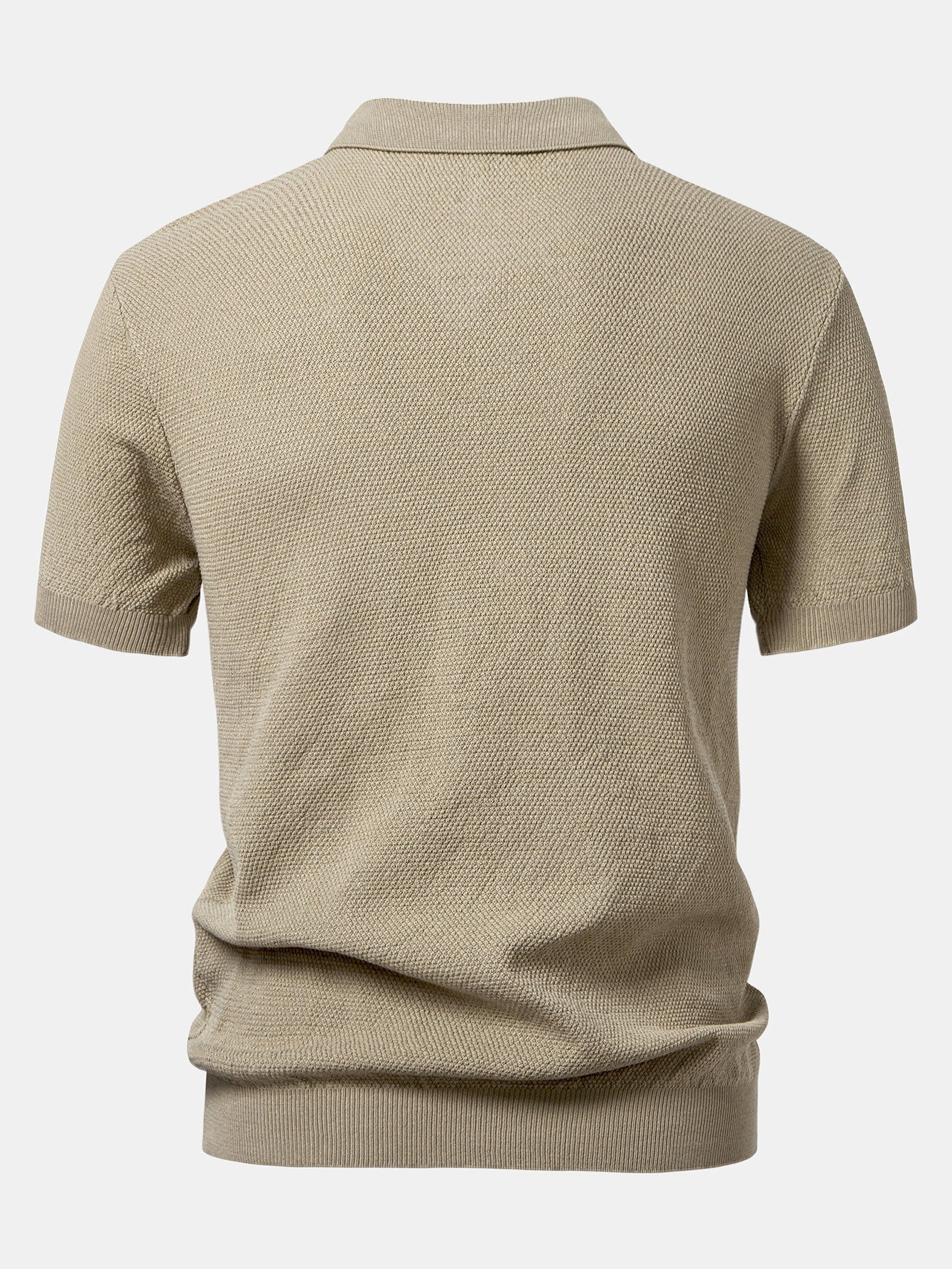 Camisa Polo de punto con cremallera texturizada
