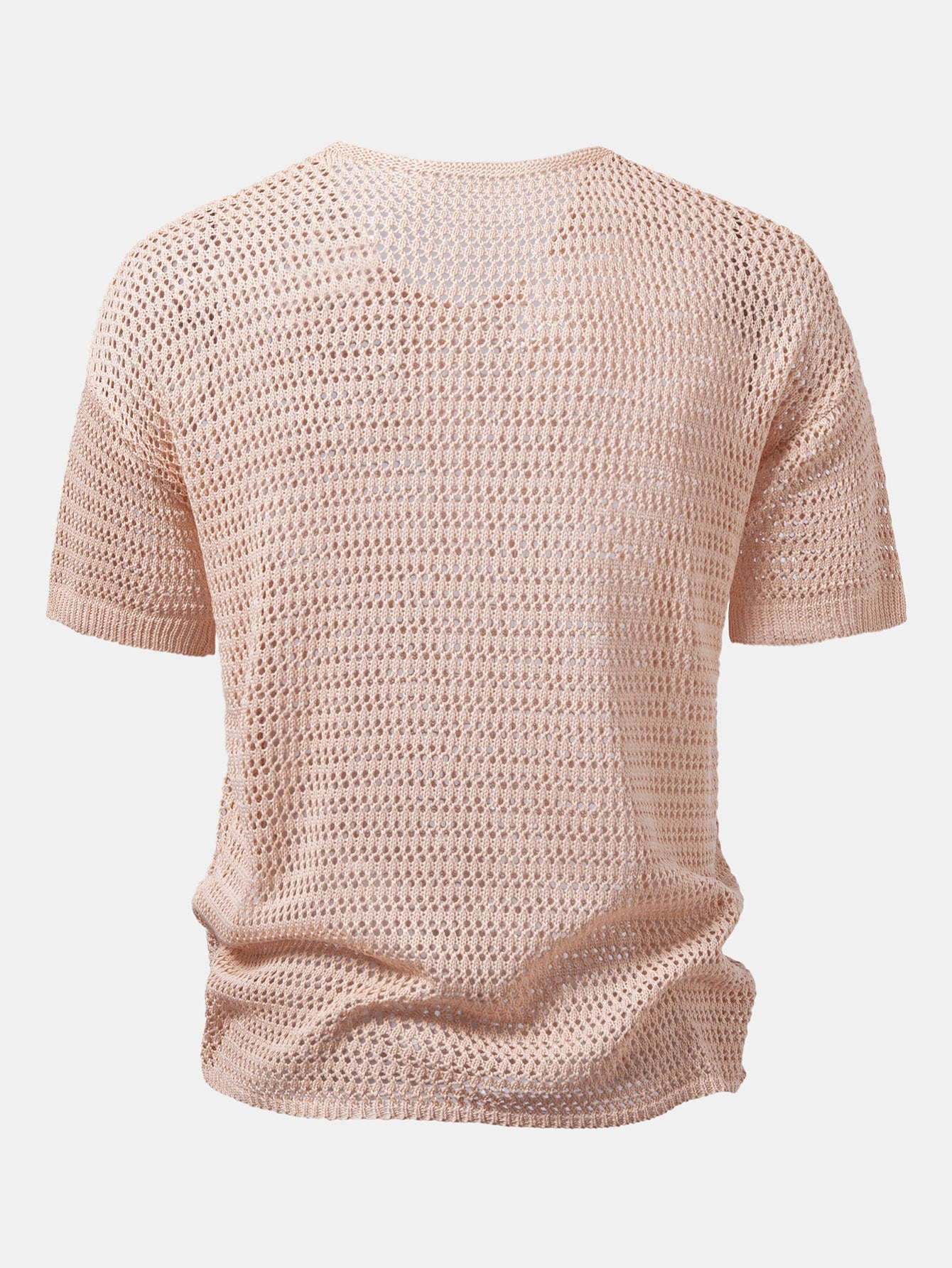 Relax Fit Crochet V Neck Knit T-Shirt