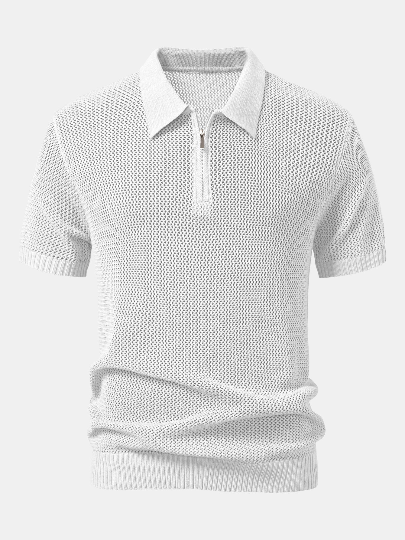 Camisa Polo de punto con cremallera y ojales