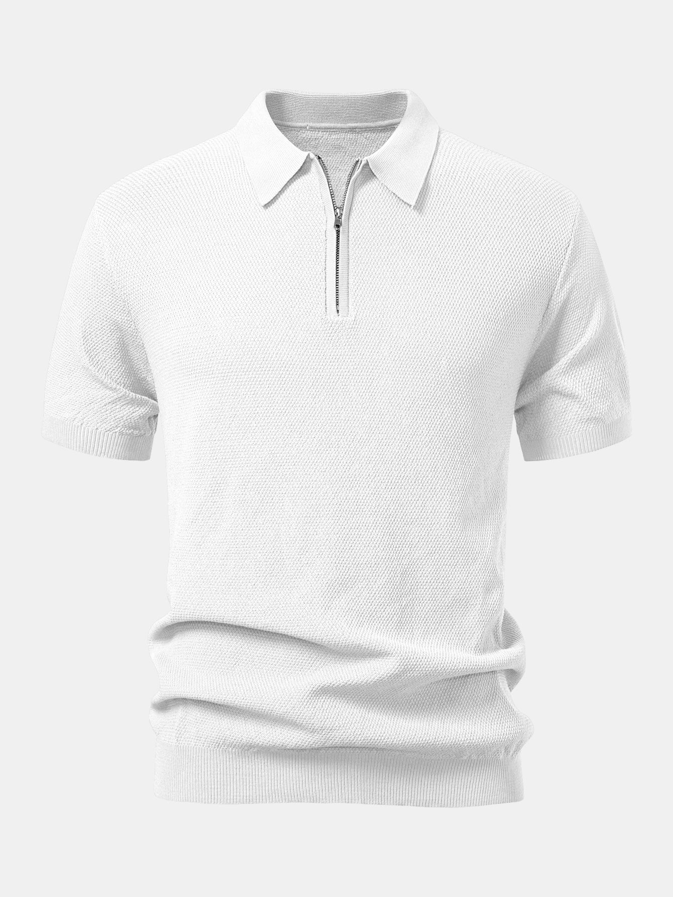 Camisa Polo de punto con cremallera texturizada
