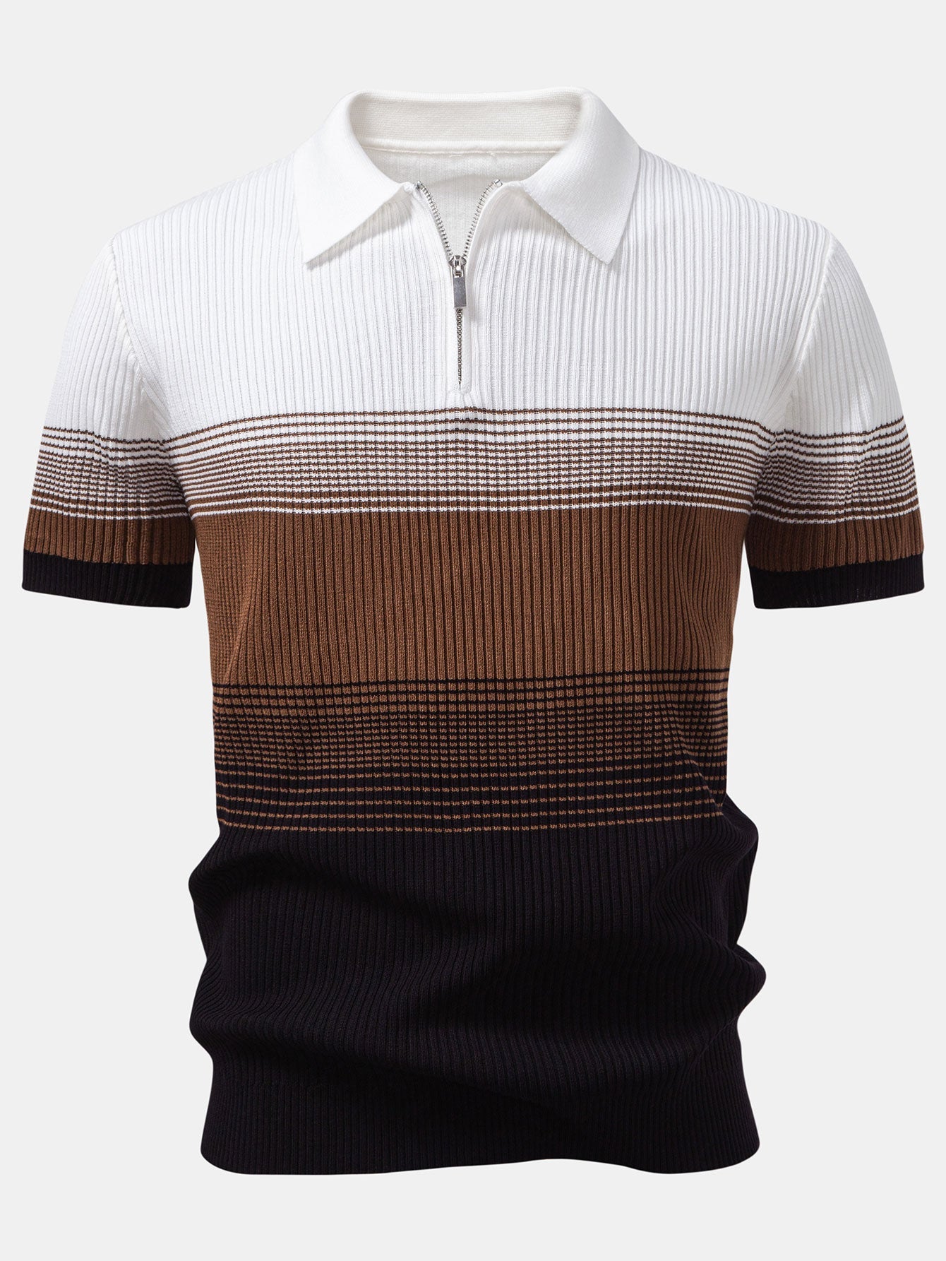 Camisa Polo de punto con degradado a rayas y pantalones ajustados de corte cónico