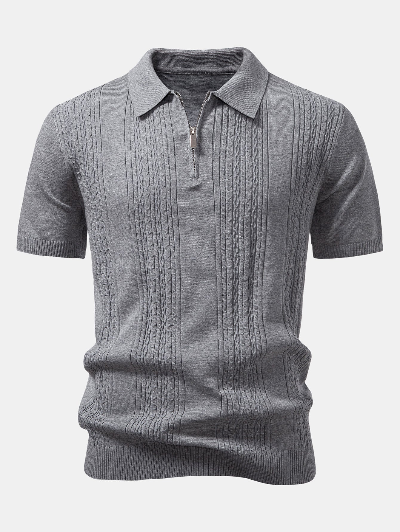Camisa Polo de punto Jacquard con cremallera Twist