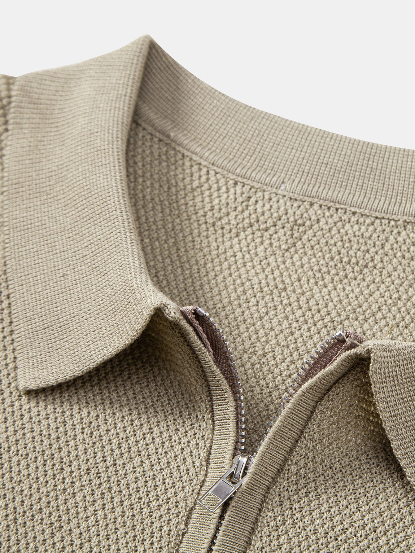 Camisa Polo de punto con cremallera texturizada