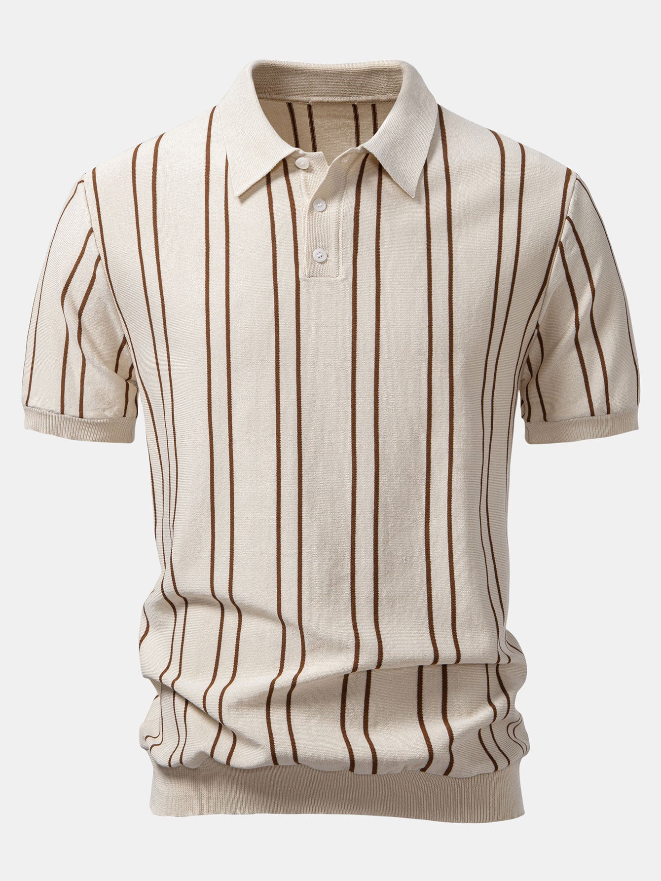 Camisa Polo de punto a rayas y pantalones ajustados de corte cónico