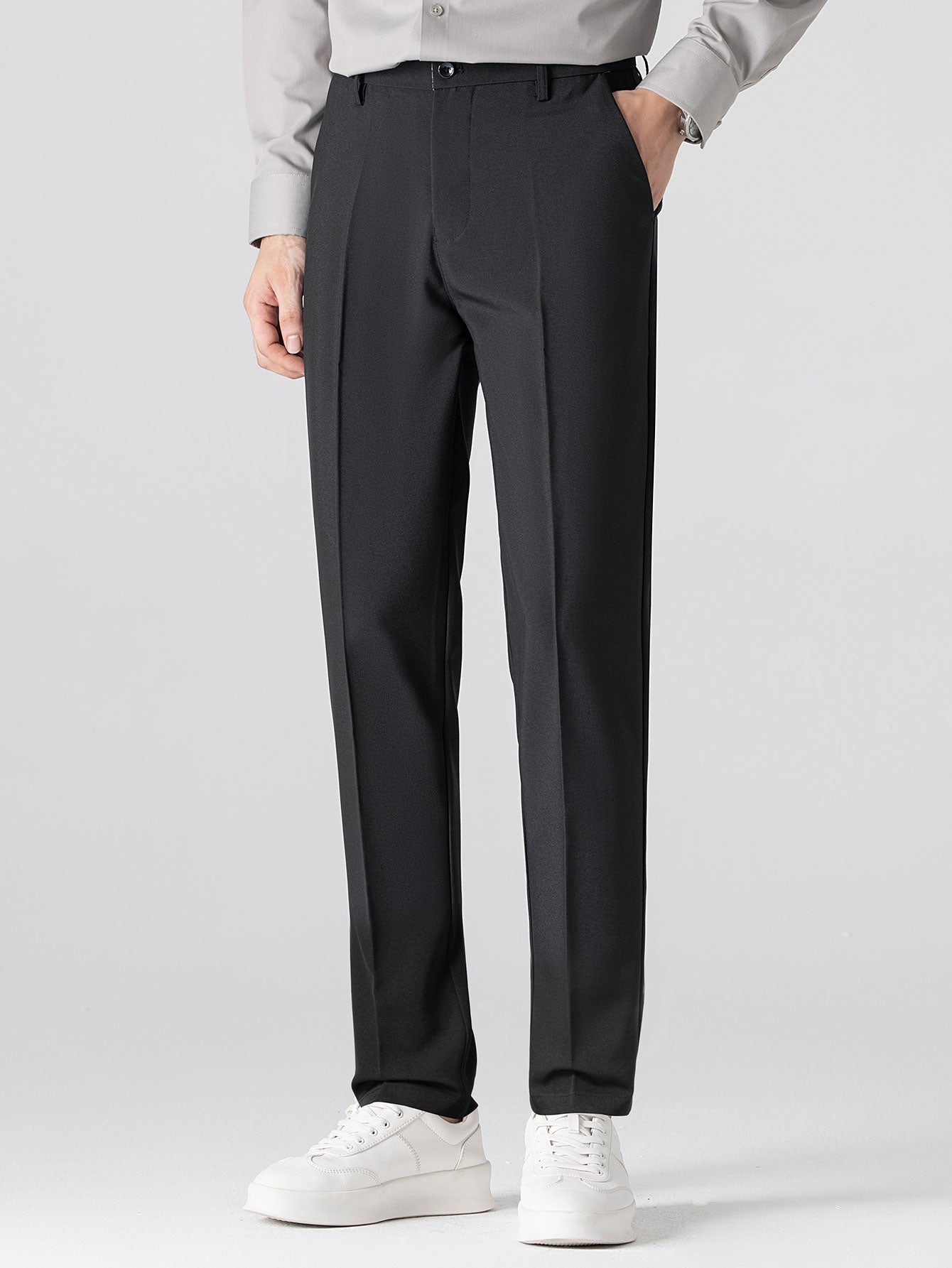Camisa Polo de punto con degradado a rayas y pantalones ajustados de corte cónico