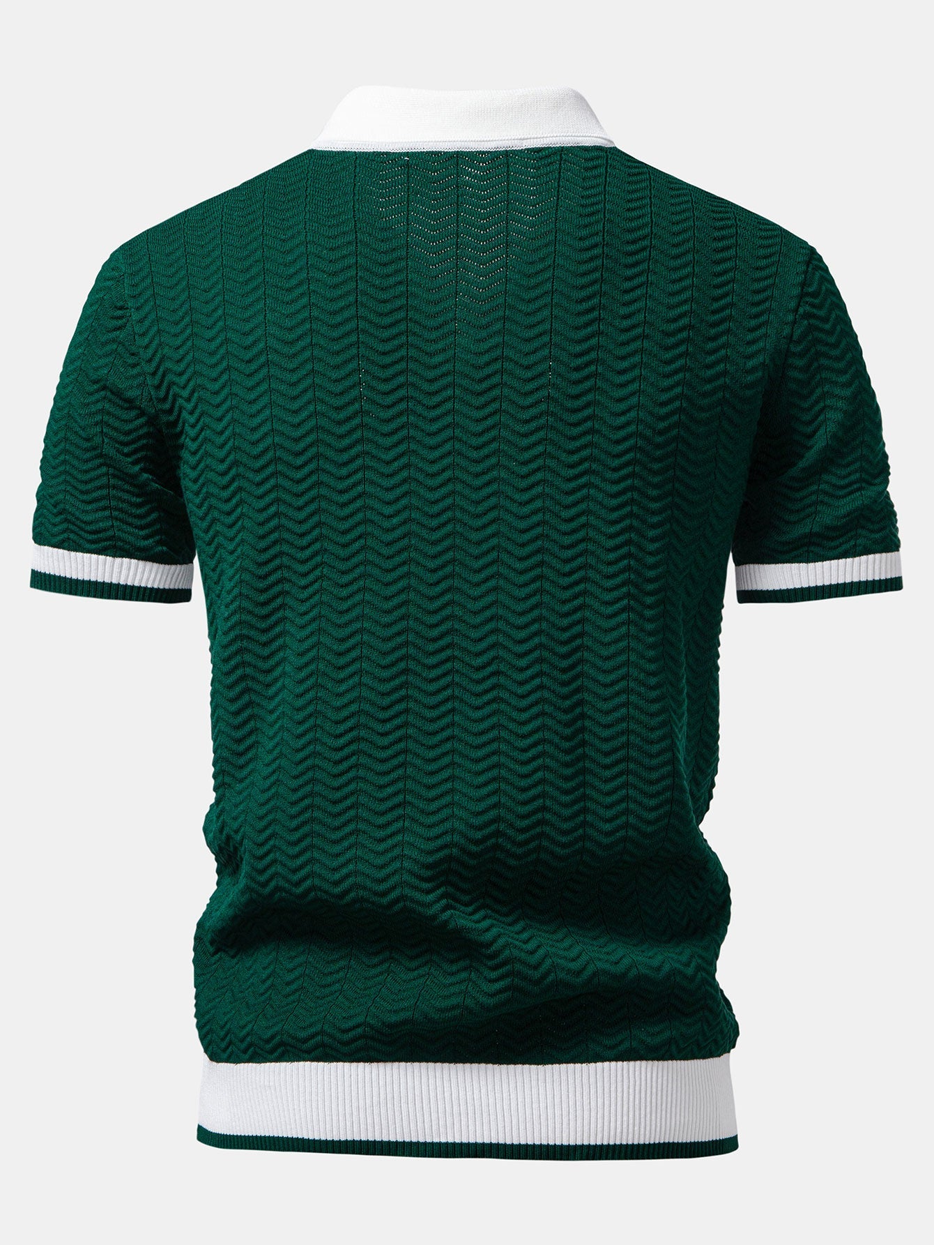 Camisa Polo de punto con contraste de textura y pantalones cortos de algodón tipo chino