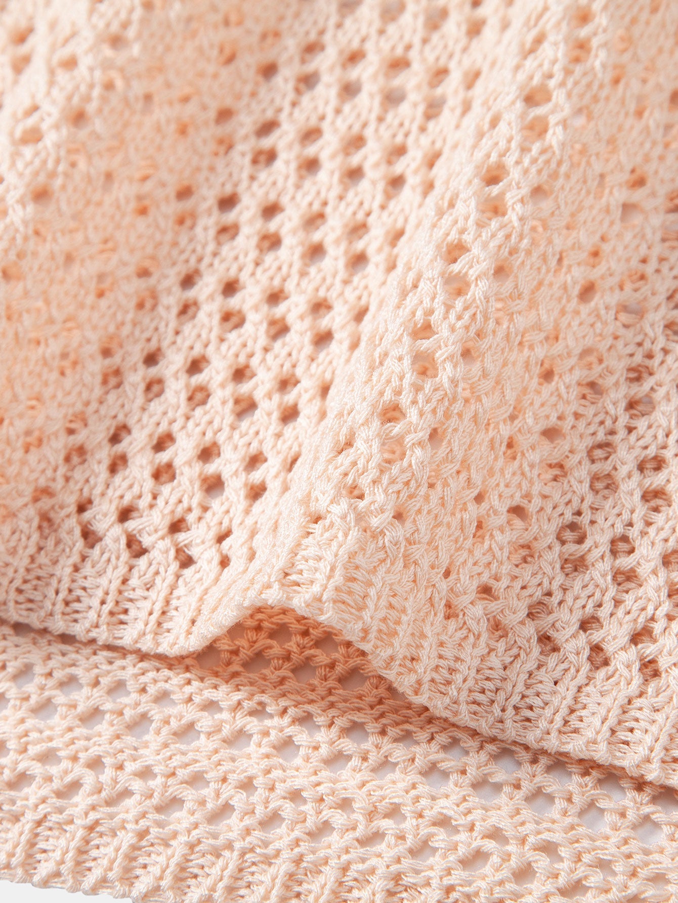 Relax Fit Crochet V Neck Knit T-Shirt