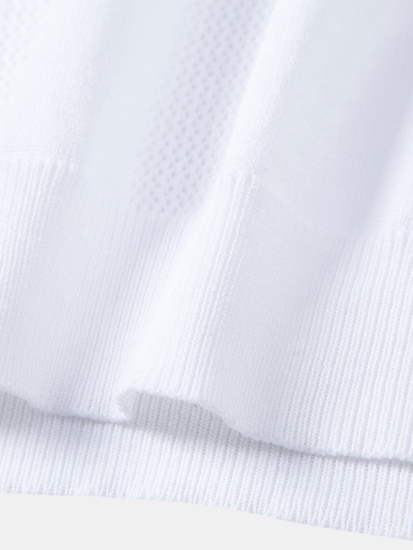 Open Knit Stripe V Neck T-Shirt