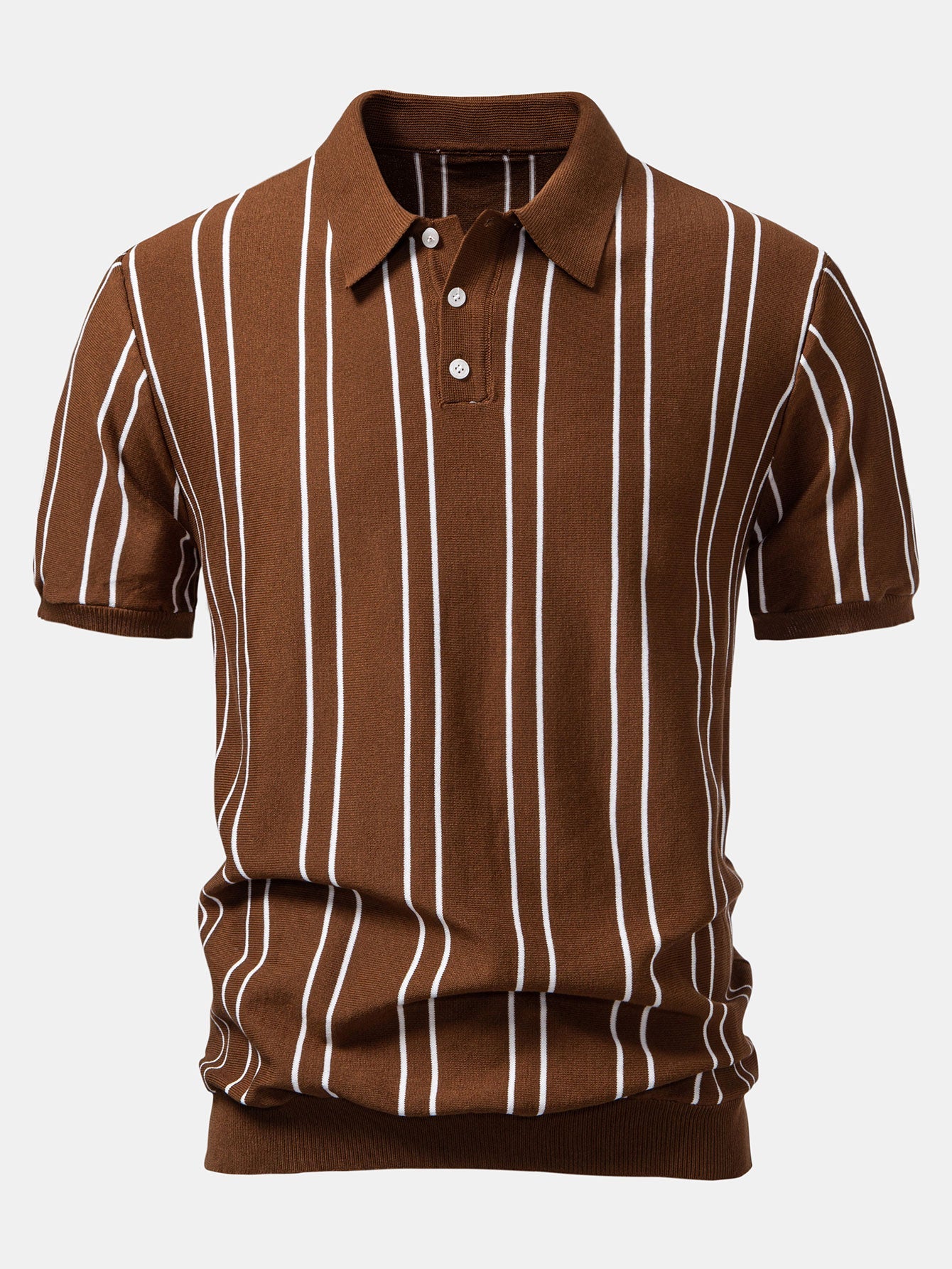 Camisa Polo de punto a rayas y pantalones ajustados de corte cónico