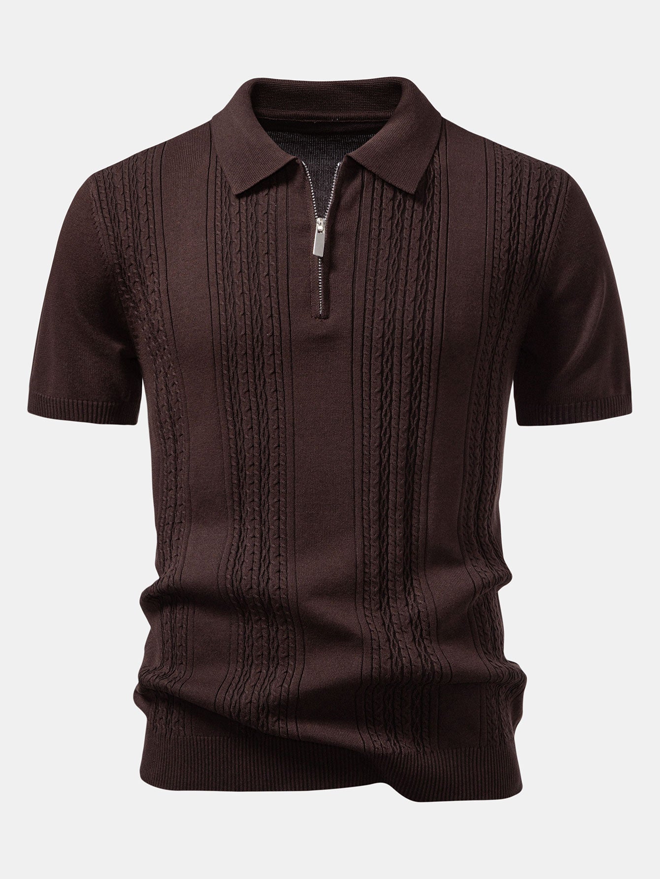 Camisa Polo de punto Jacquard con cremallera Twist