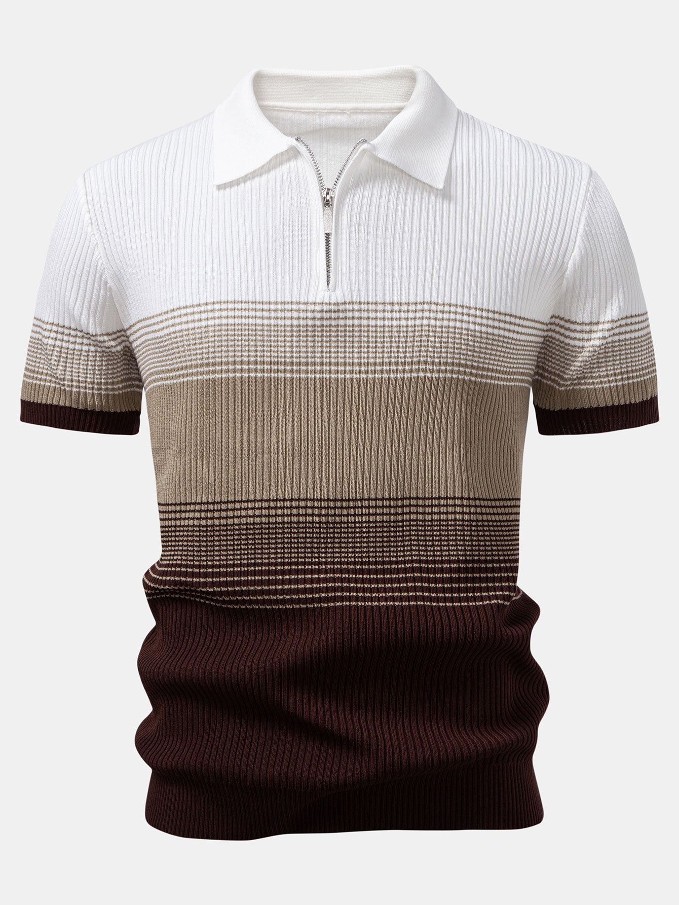 Camisa Polo de punto con degradado a rayas y pantalones ajustados de corte cónico