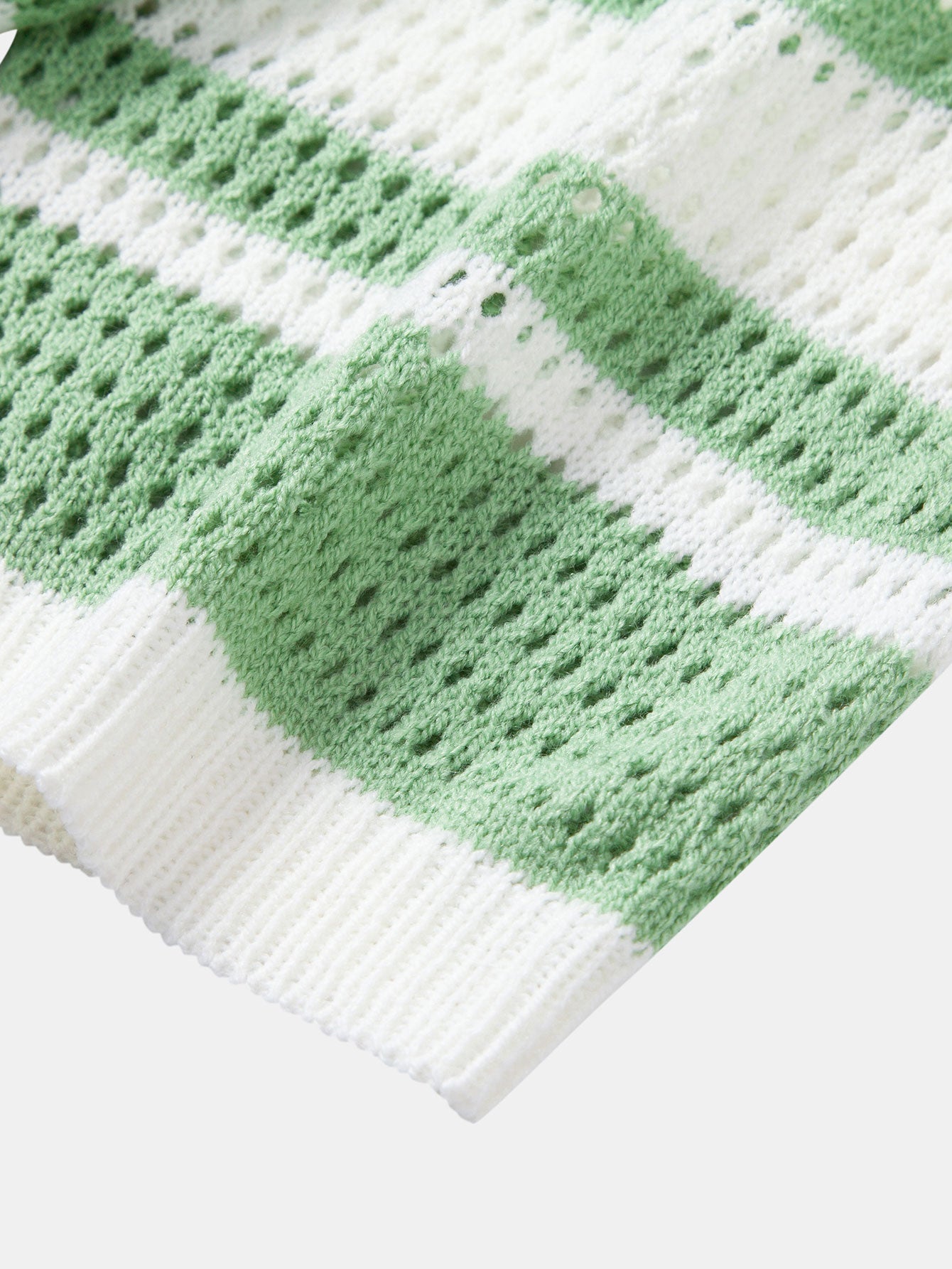 Relax Fit Stripe Crochet Knit T-Shirt