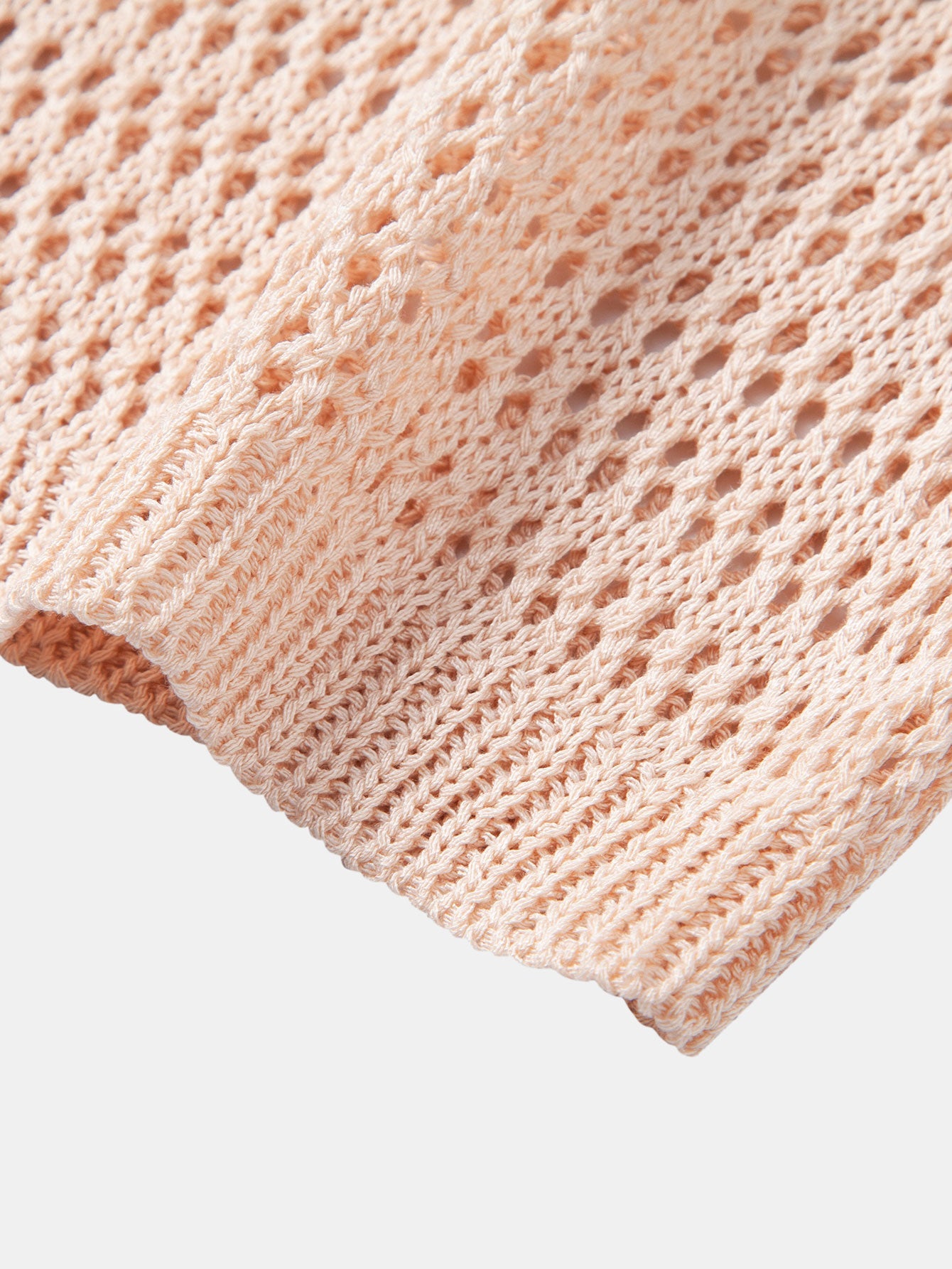 Relax Fit Crochet V Neck Knit T-Shirt