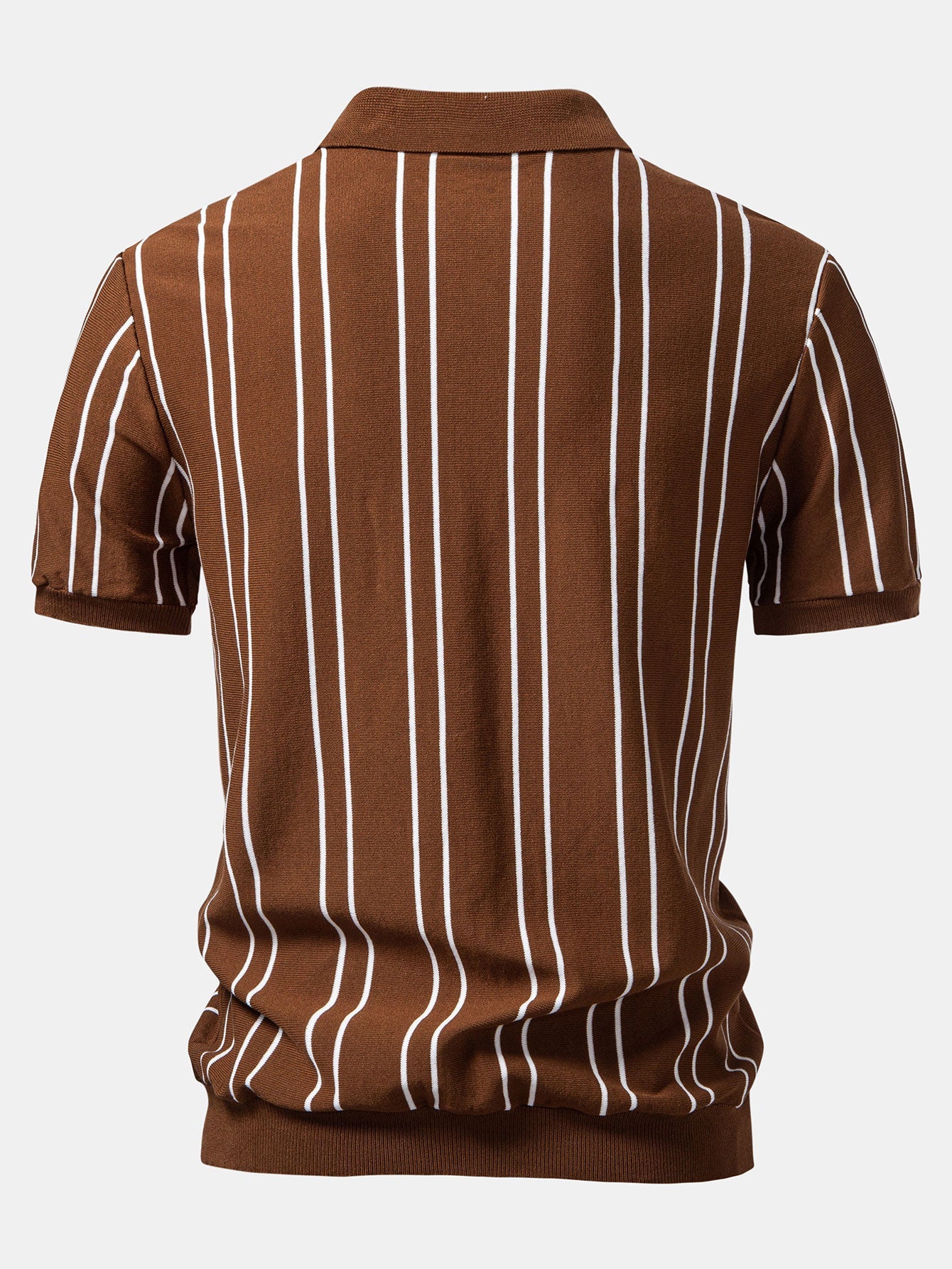 Camisa Polo de punto a rayas y pantalones ajustados de corte cónico