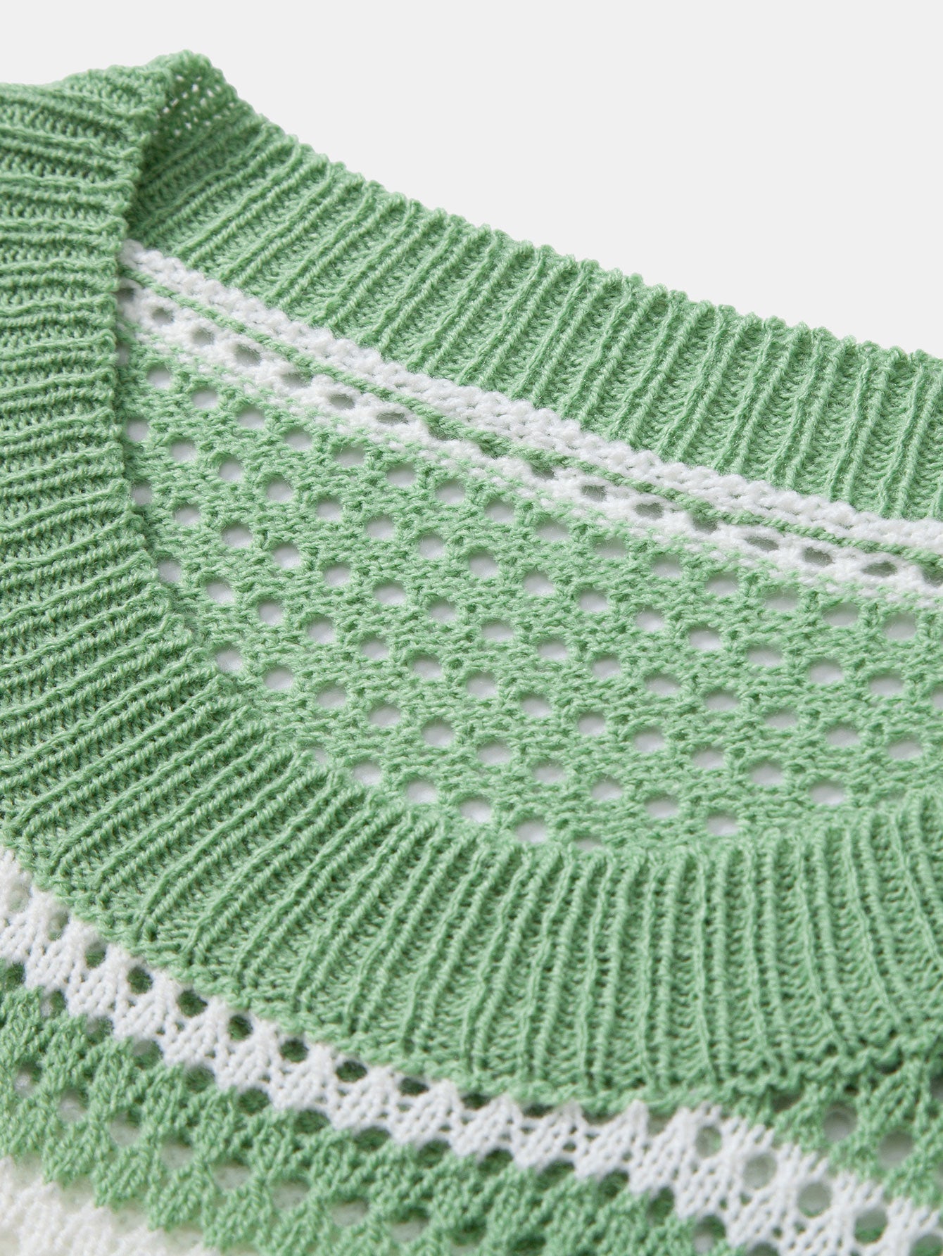 Relax Fit Stripe Crochet Knit T-Shirt
